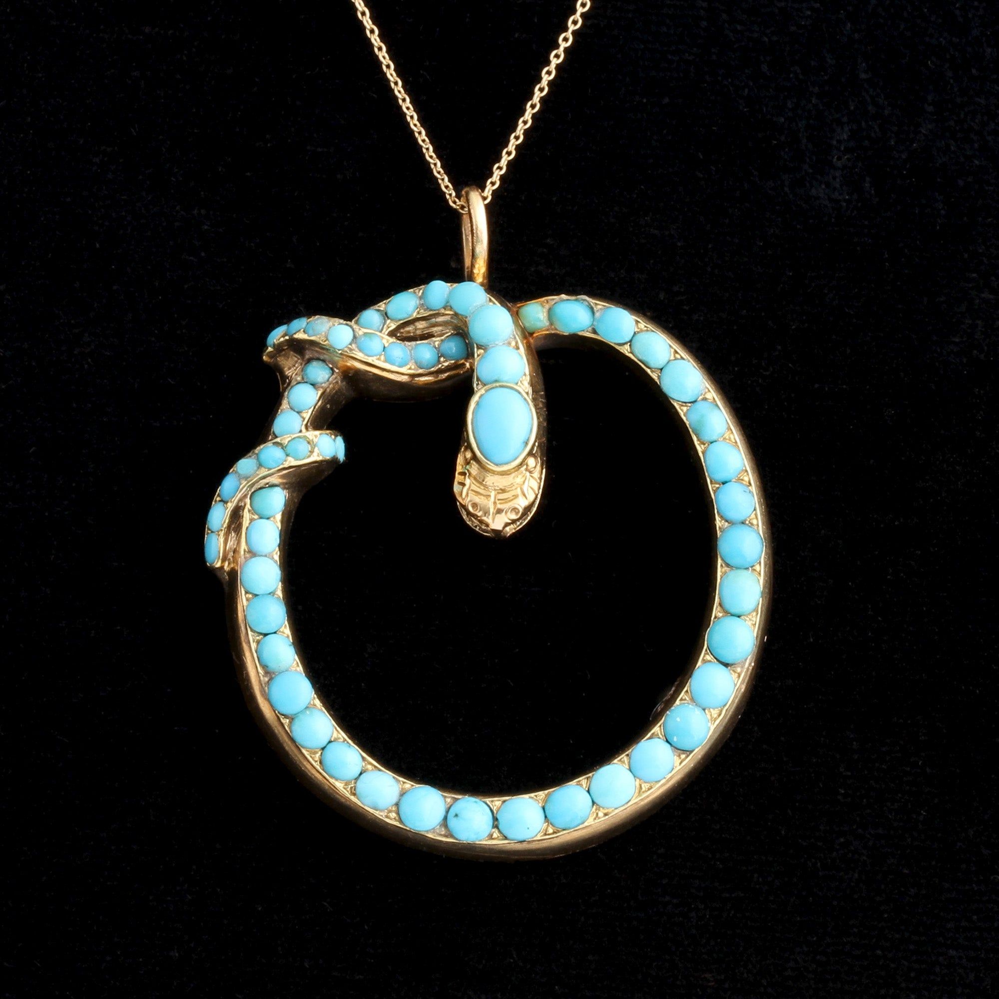 Victorian Turquoise Snake Necklace
