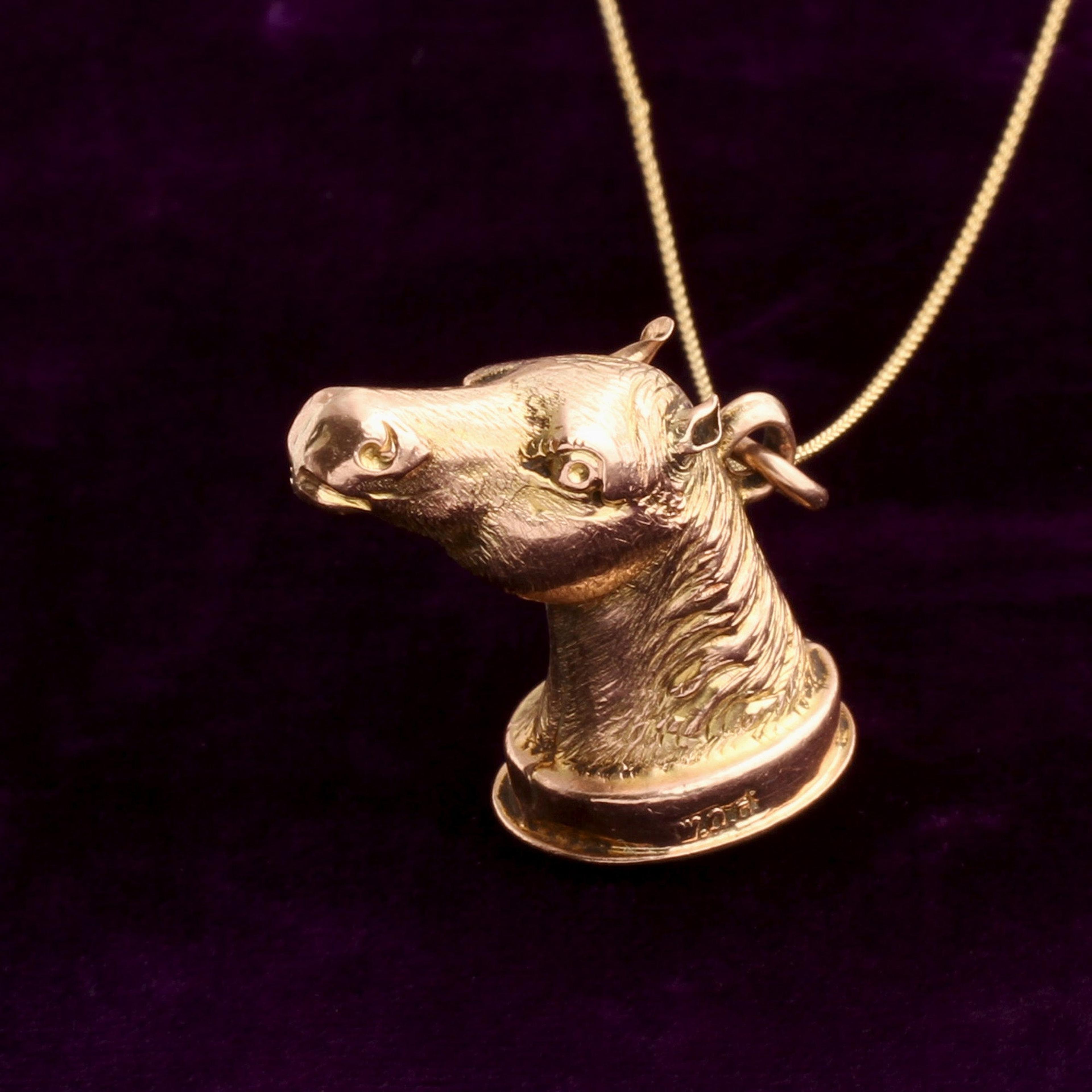 Edwardian Horse Head Fob Necklace