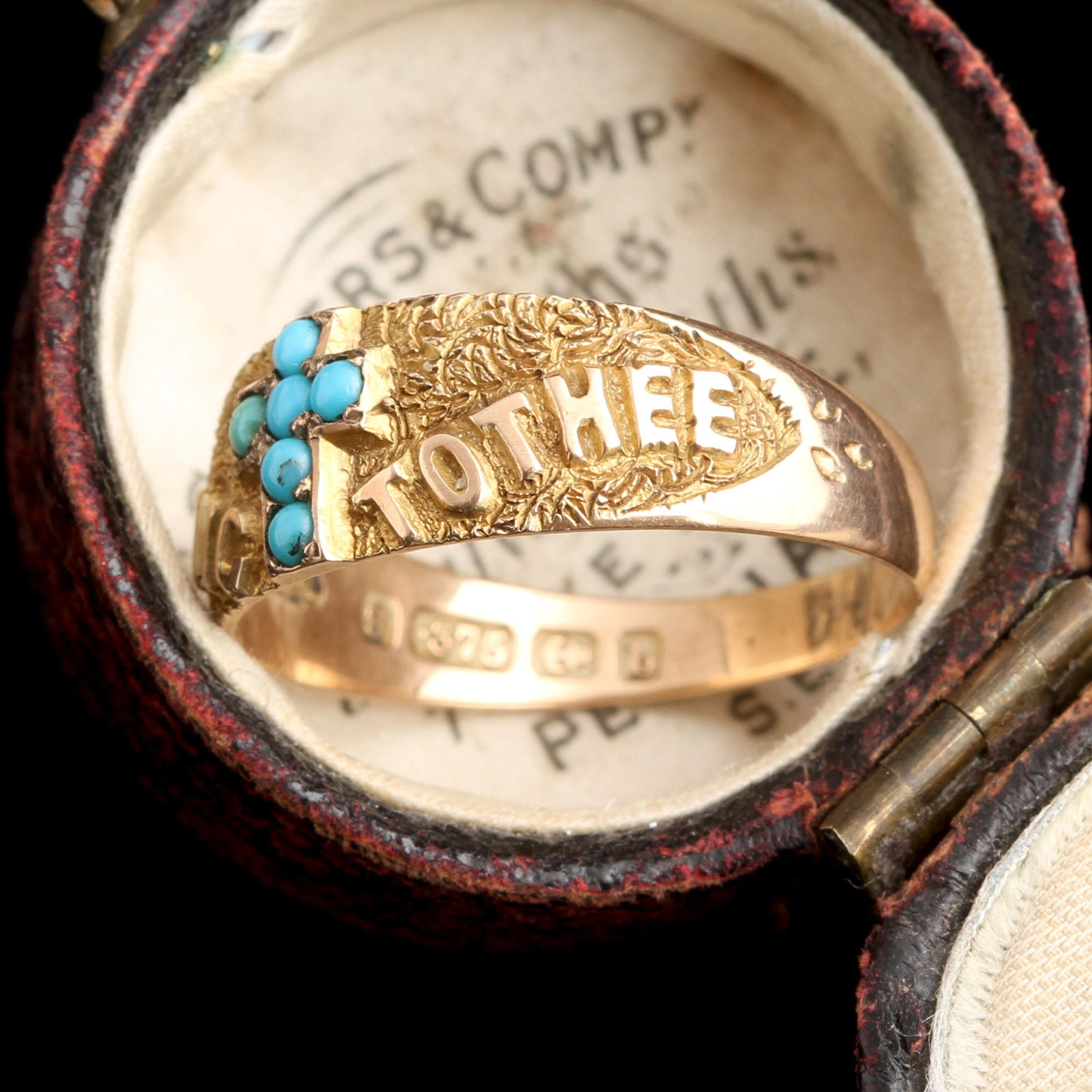 Detail of Edwardian "I Cling to Thee" Cross Ring