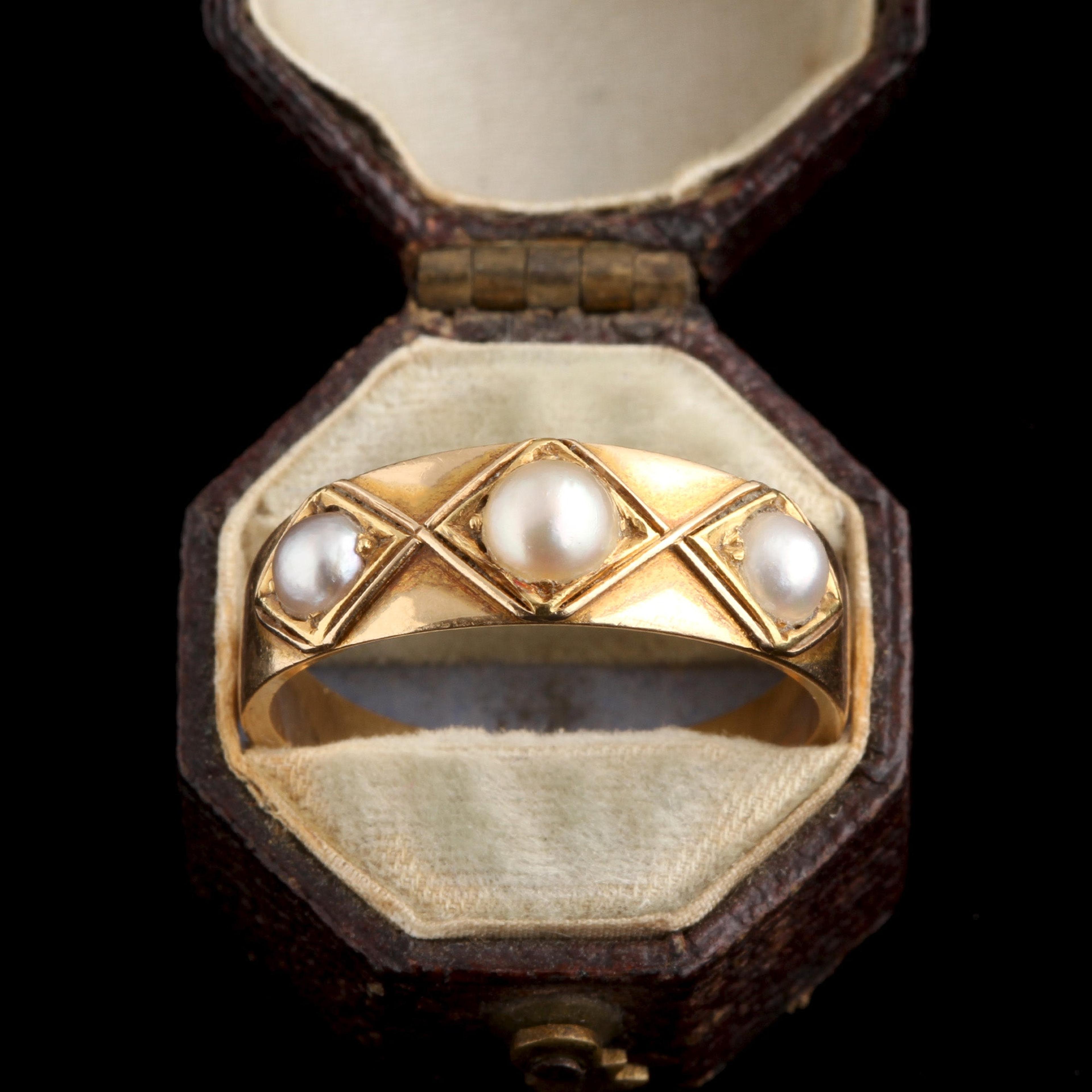 Victorian Pearl Trio Ring