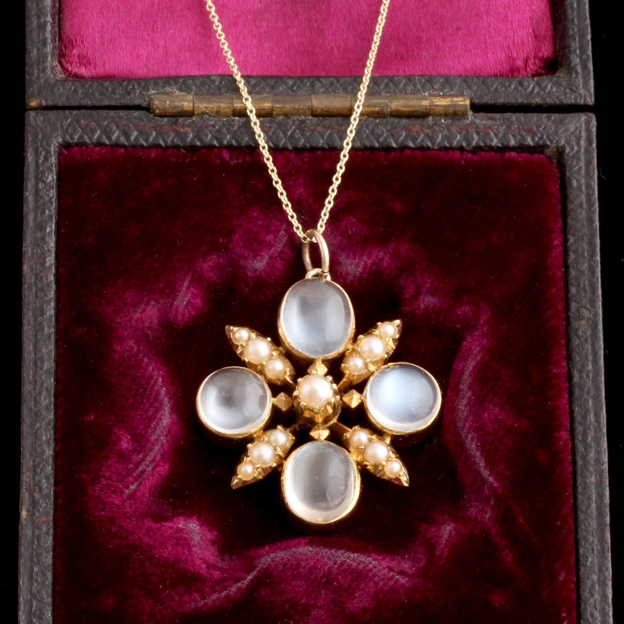 Victorian Moonstone & Pearl Pendant