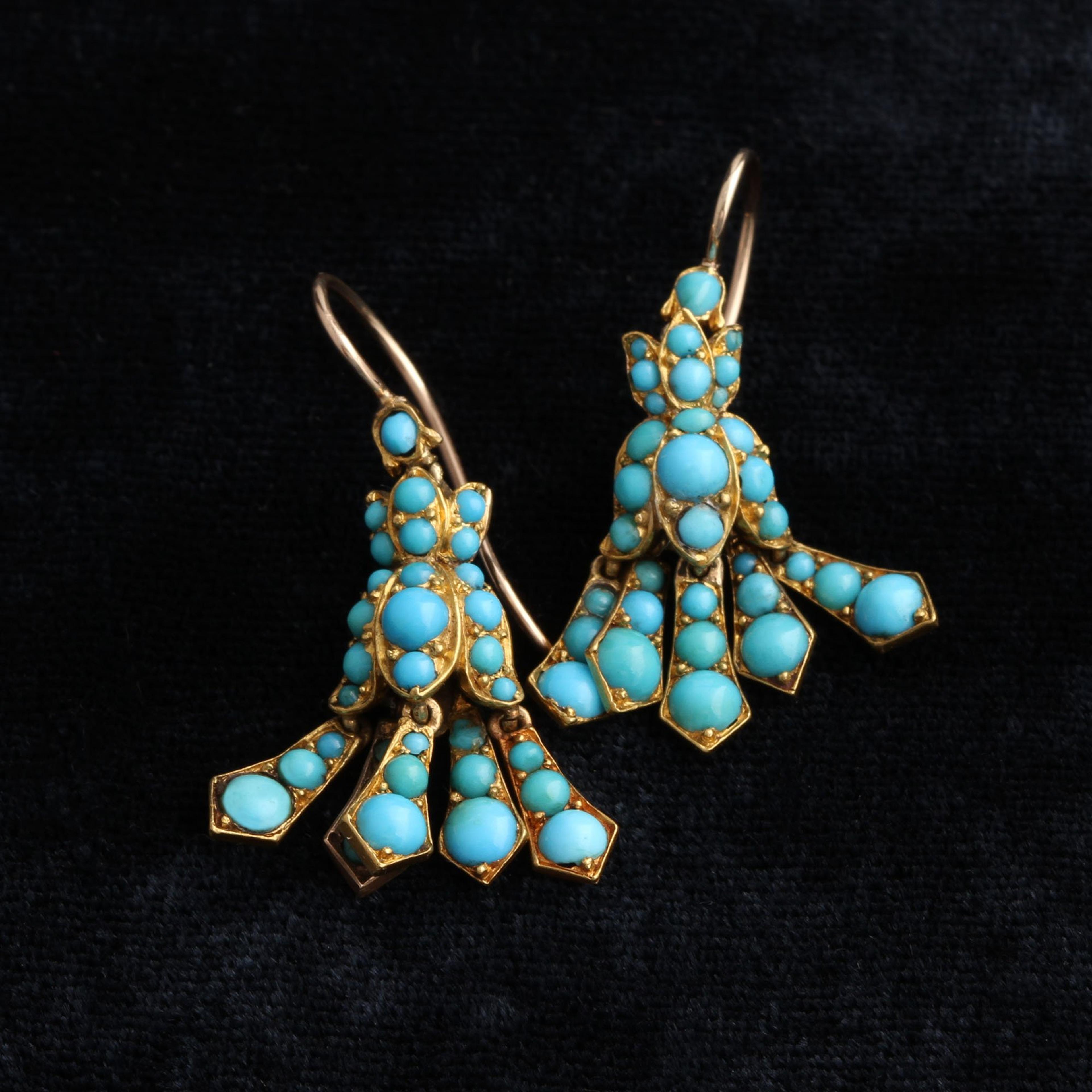 Victorian Turquoise Bluebell Earrings