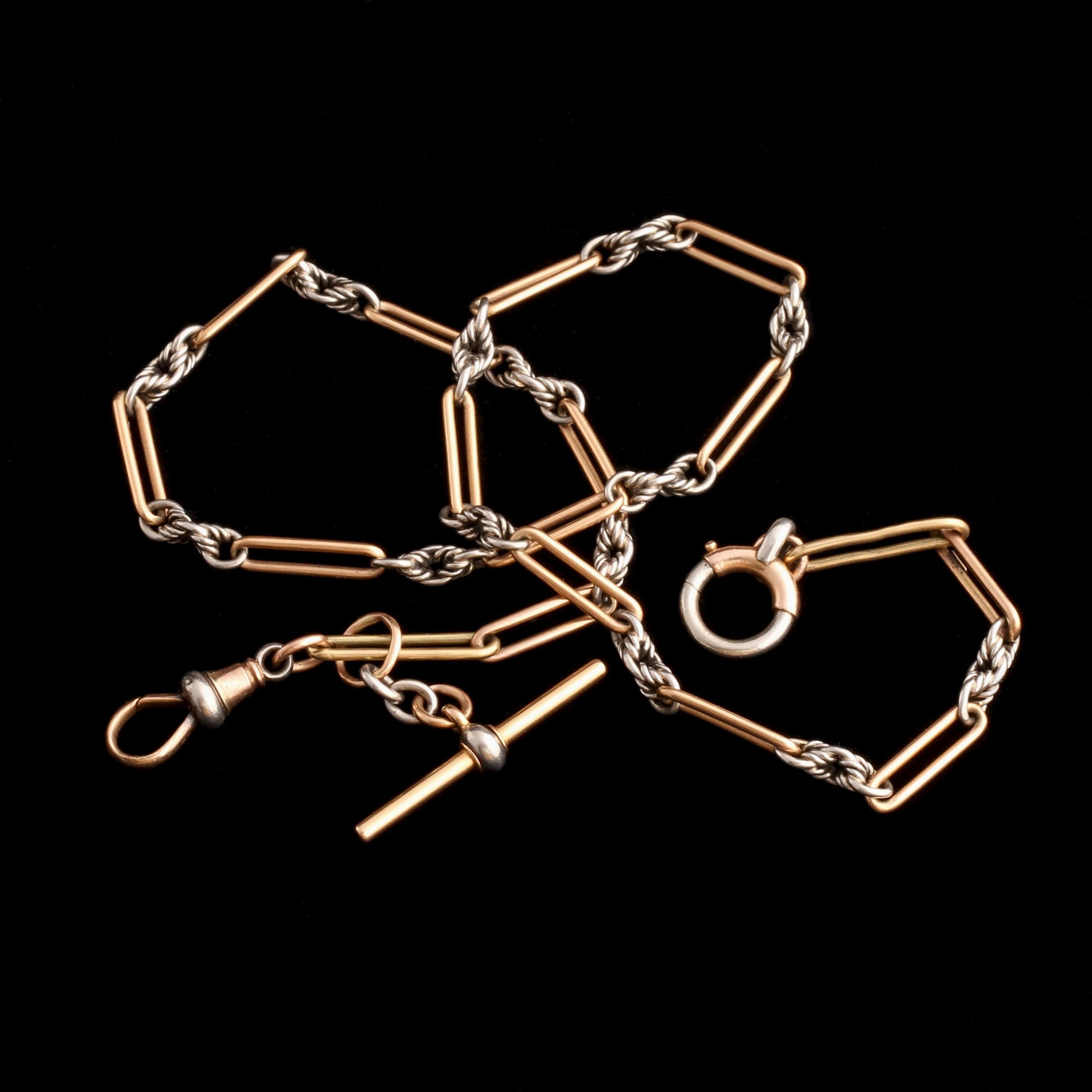 Late Victorian Bicolor Albert Chain