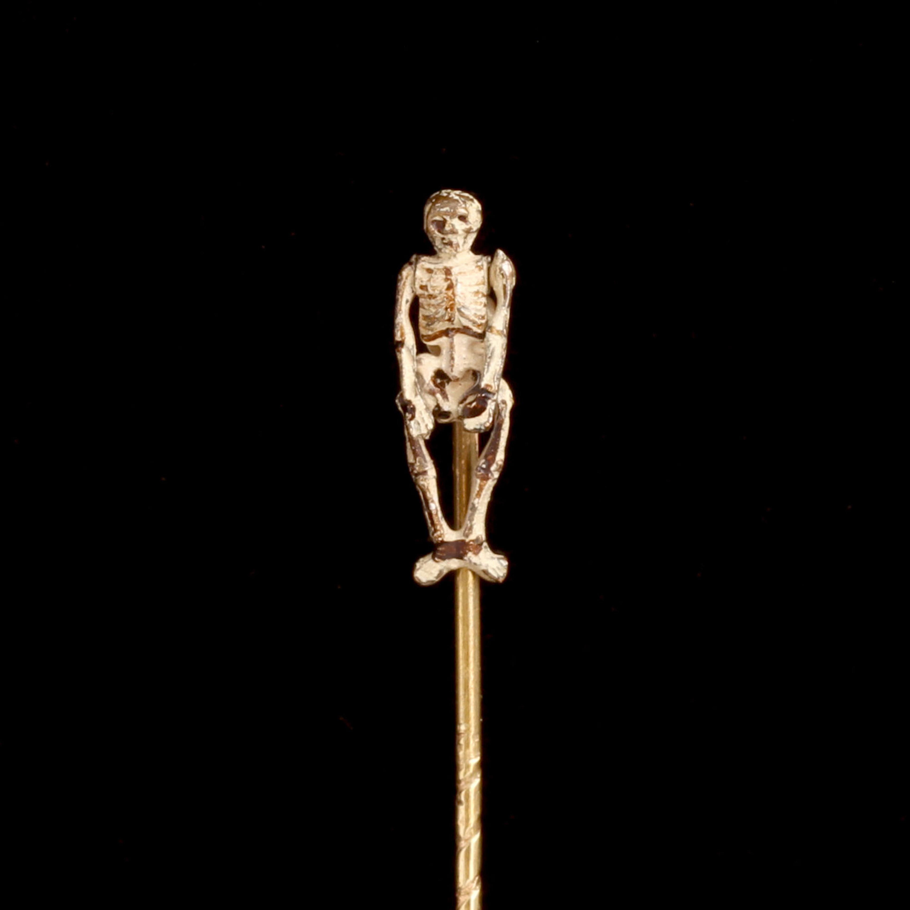 Edwardian Moveable Skeleton Stickpin