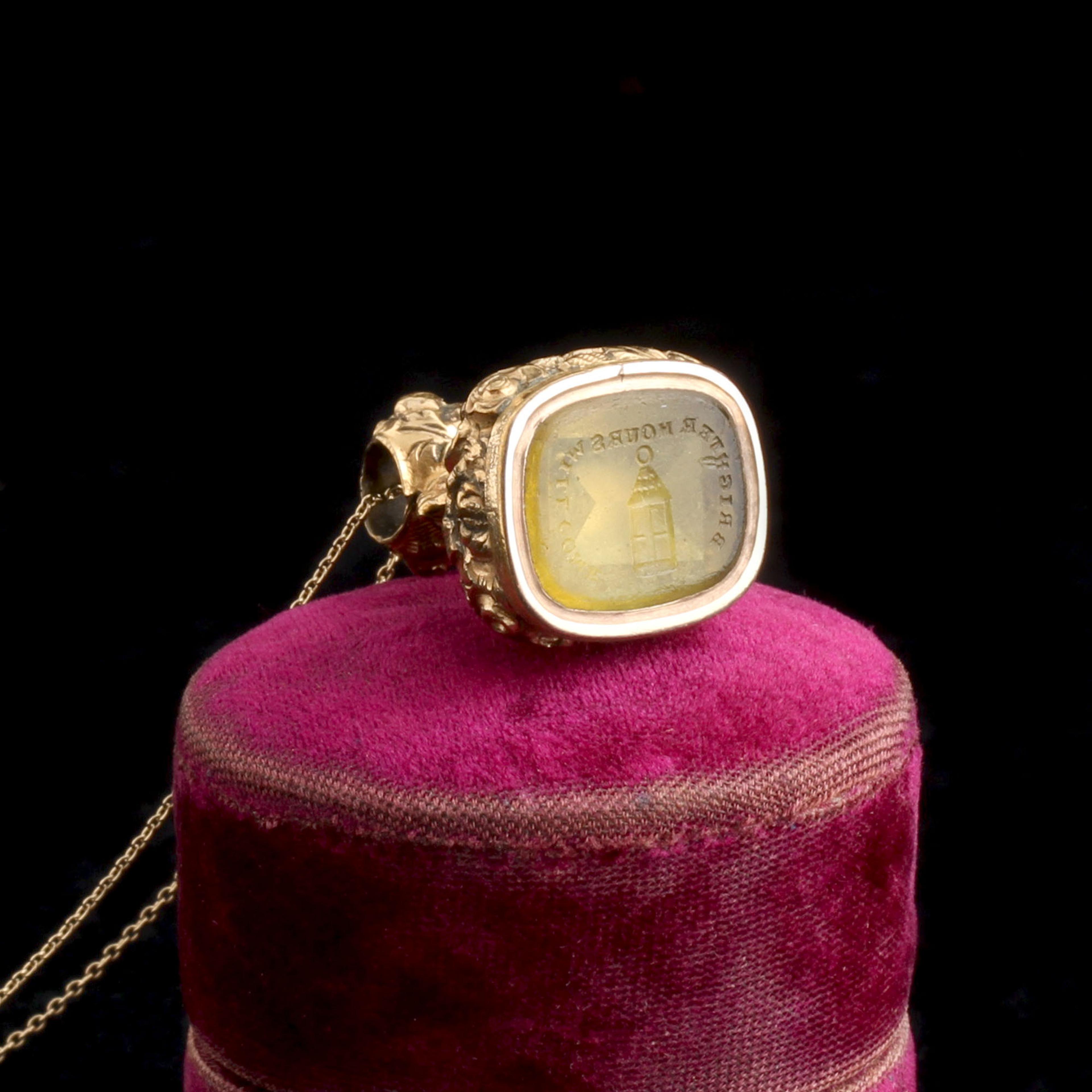 Georgian "Brighter Days Will Come" Wax Seal Necklace