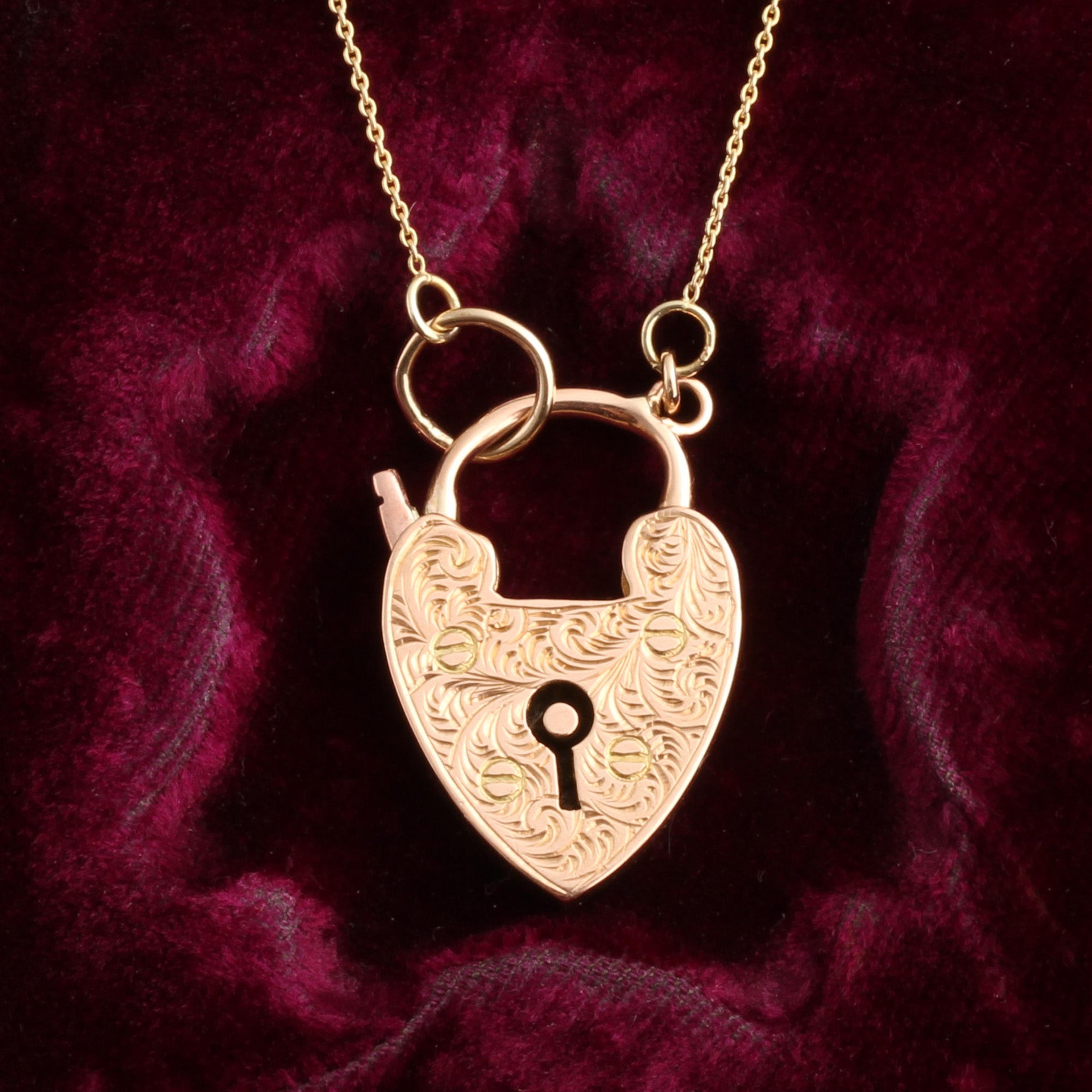 Edwardian Heart Padlock Necklace