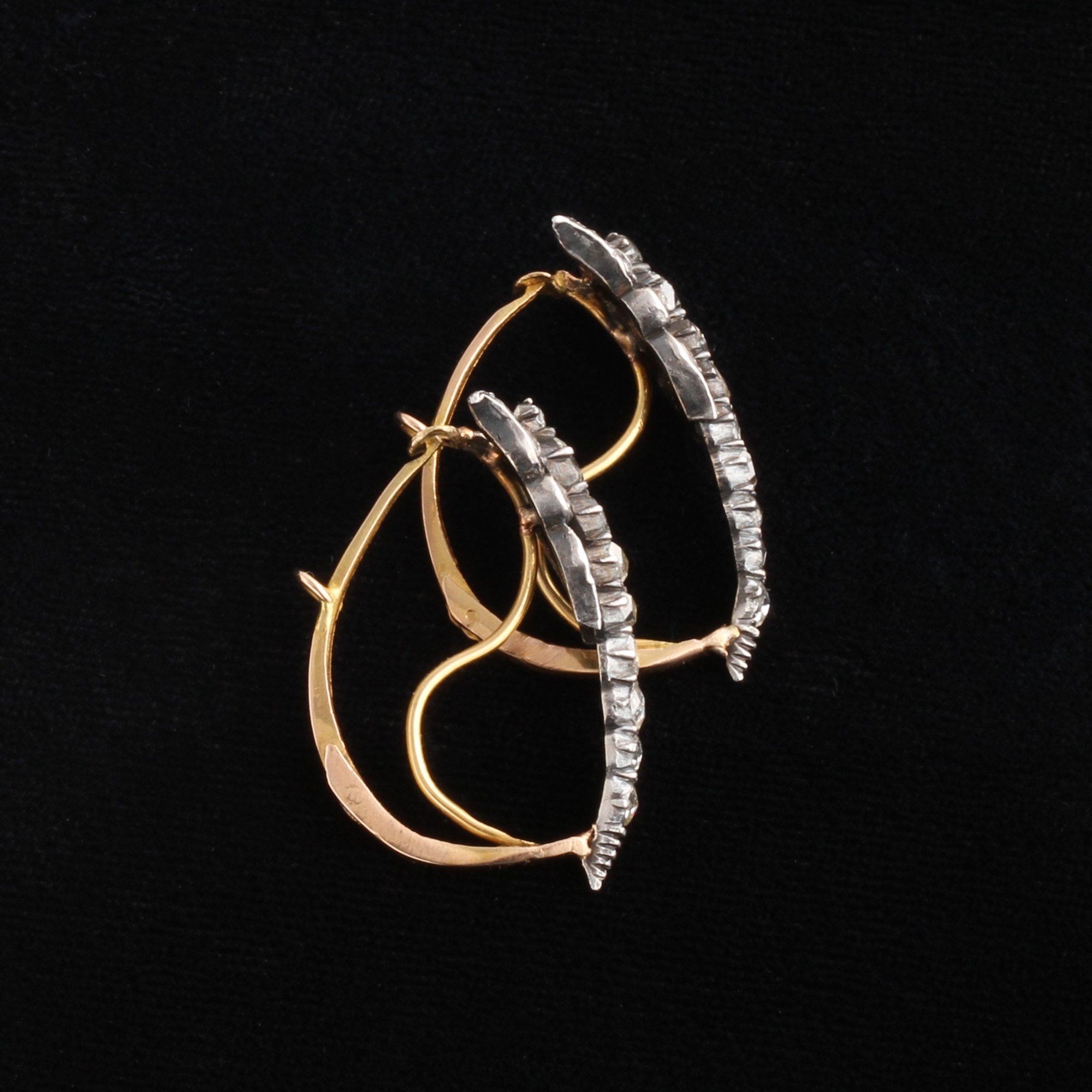 18th Century Diamond Poissarde Earrings