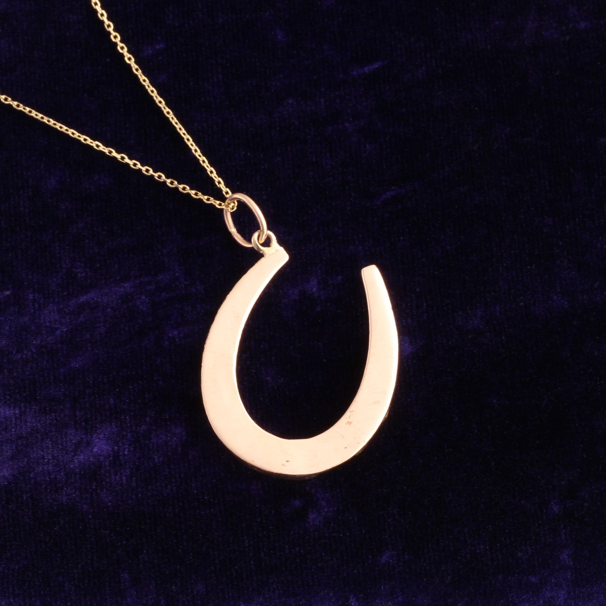 Late Victorian Rose Cut Diamond Horseshoe Pendant