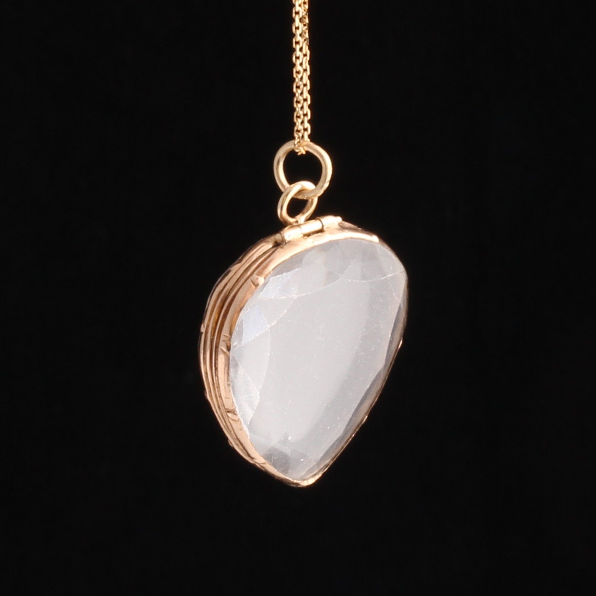 Georgian Faceted Rock Crystal Heart Locket