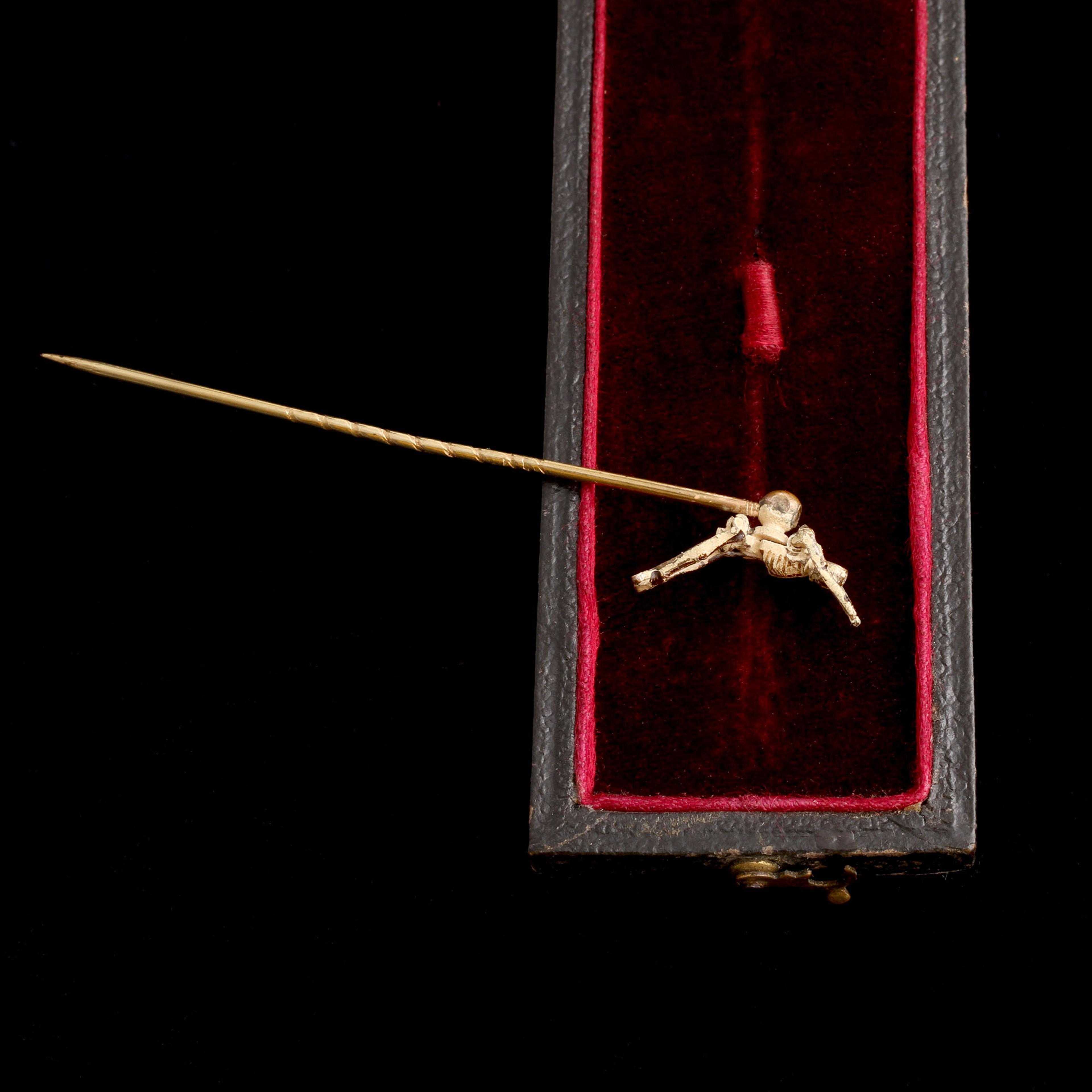 Edwardian Moveable Skeleton Stickpin