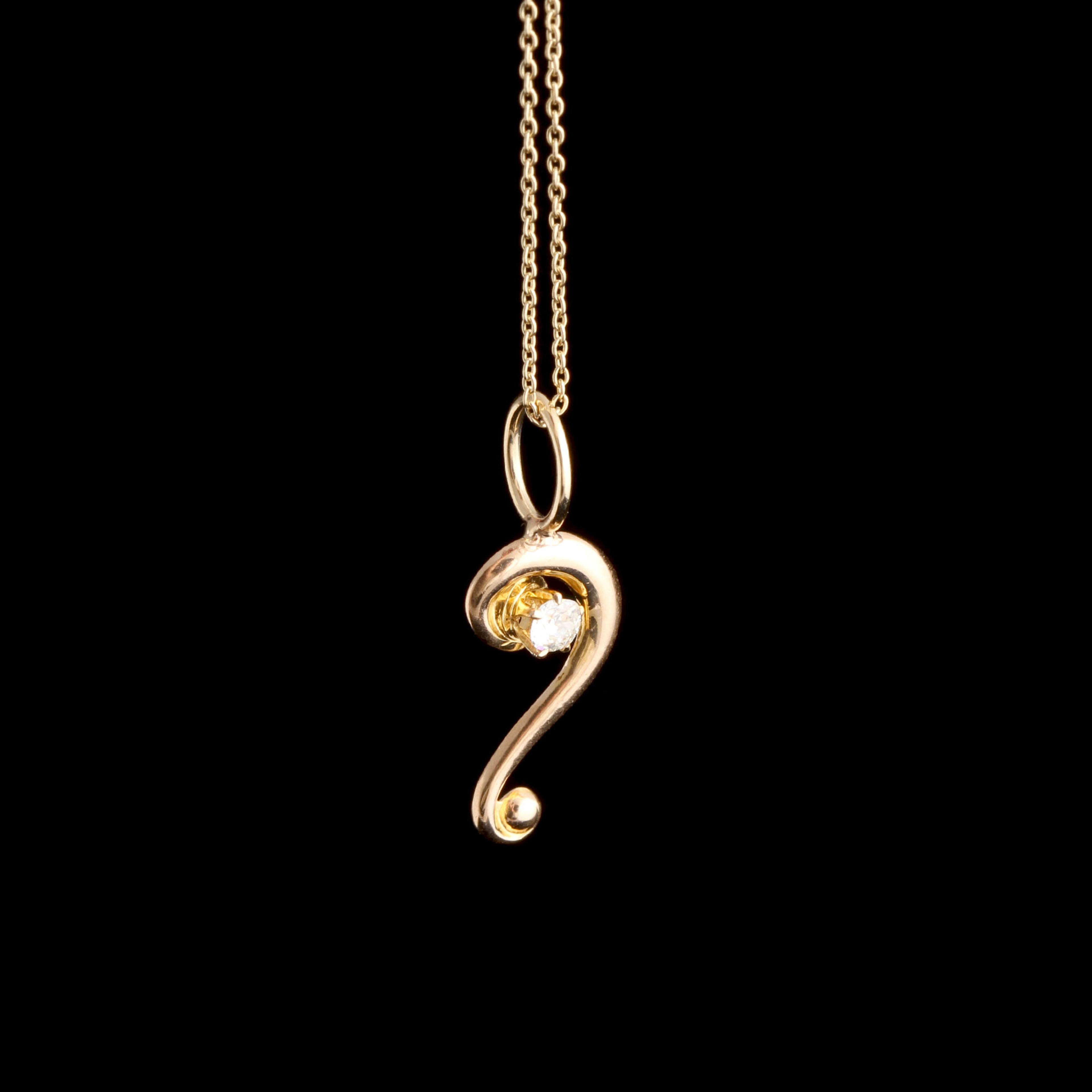 Edwardian Diamond Question Mark Necklace