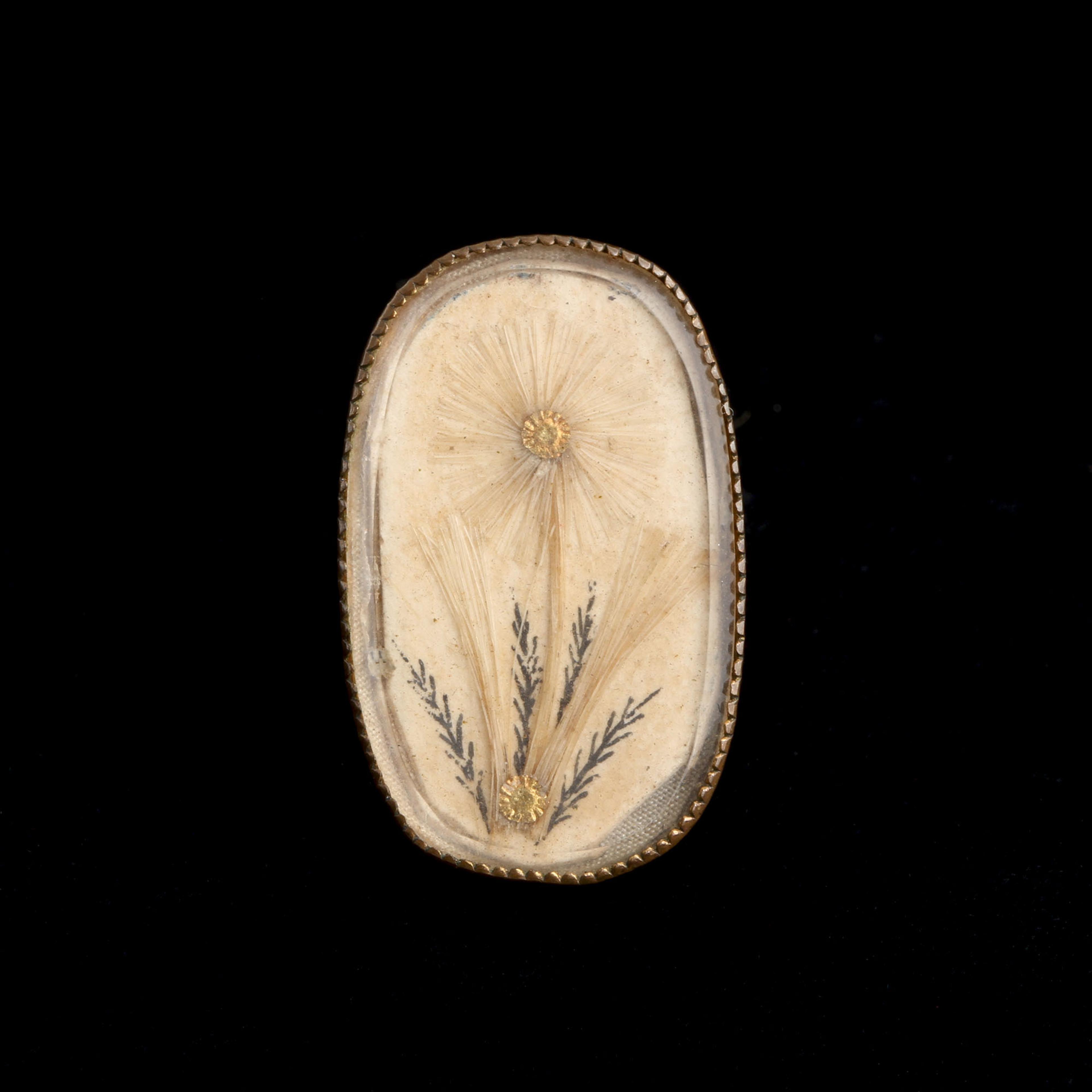 Early Victorian Blonde Flower Brooch