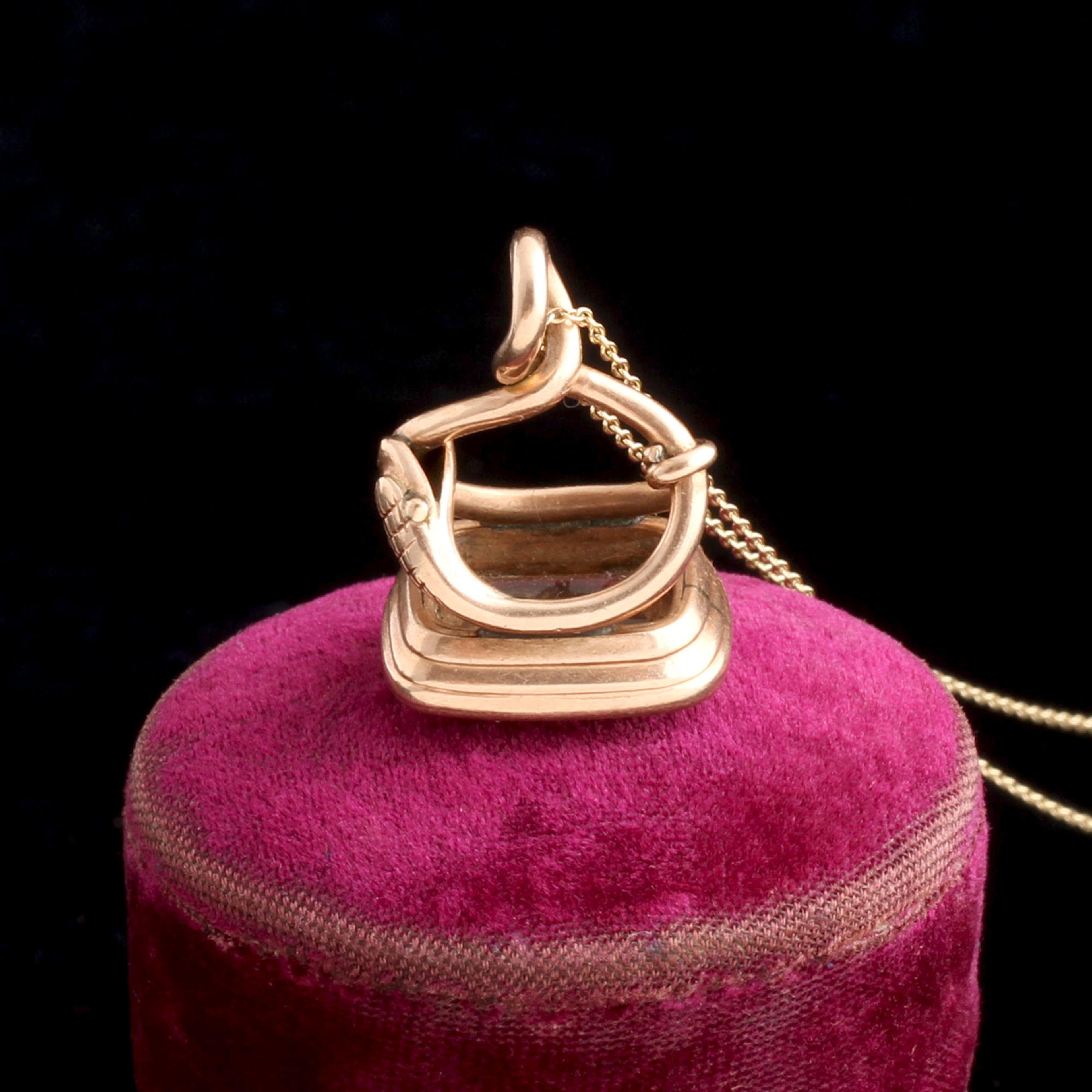 Victorian "Tho Lost to Sight..." Snake Seal Necklace