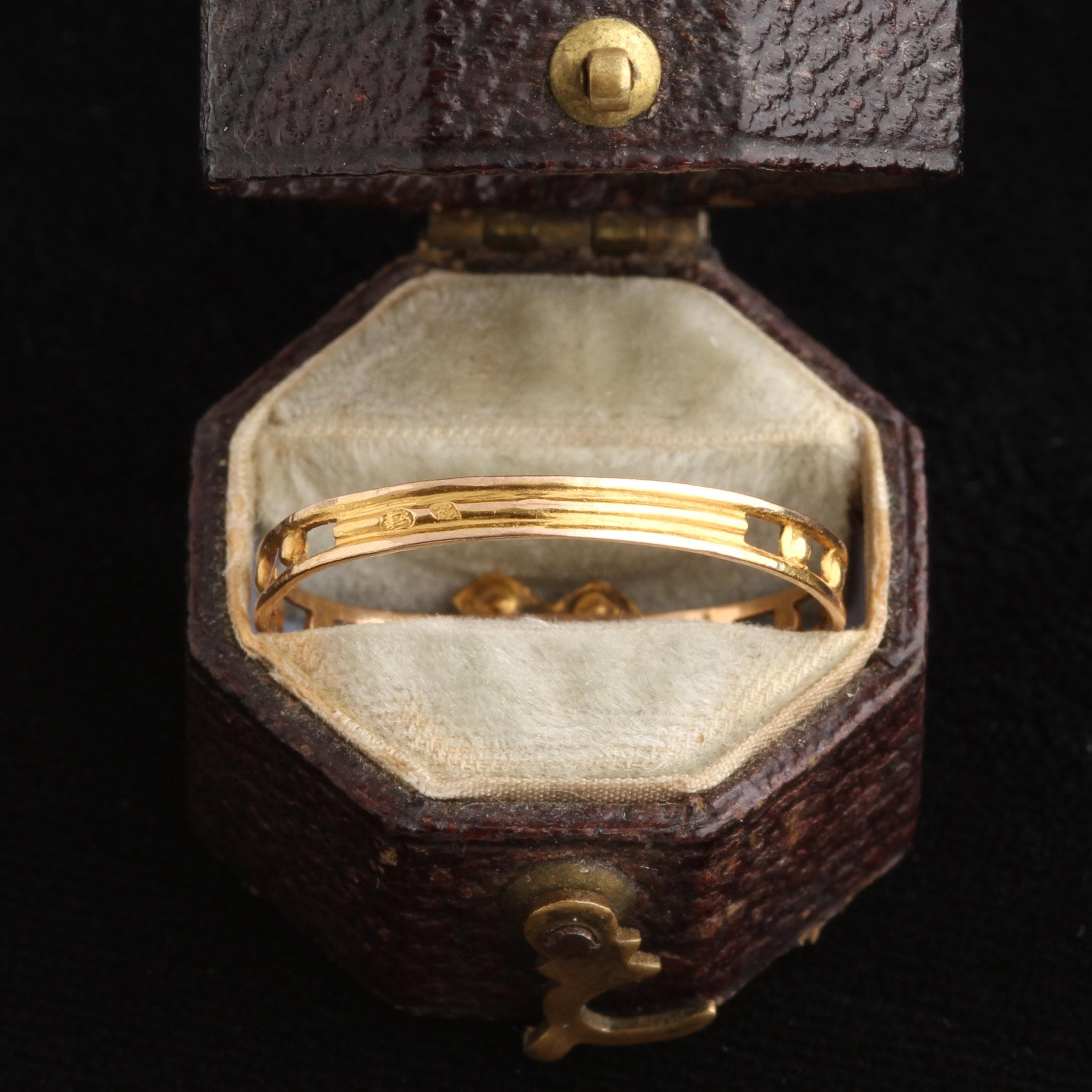 Detail of French hallmarks on French Pearl Cross Rosary Ring