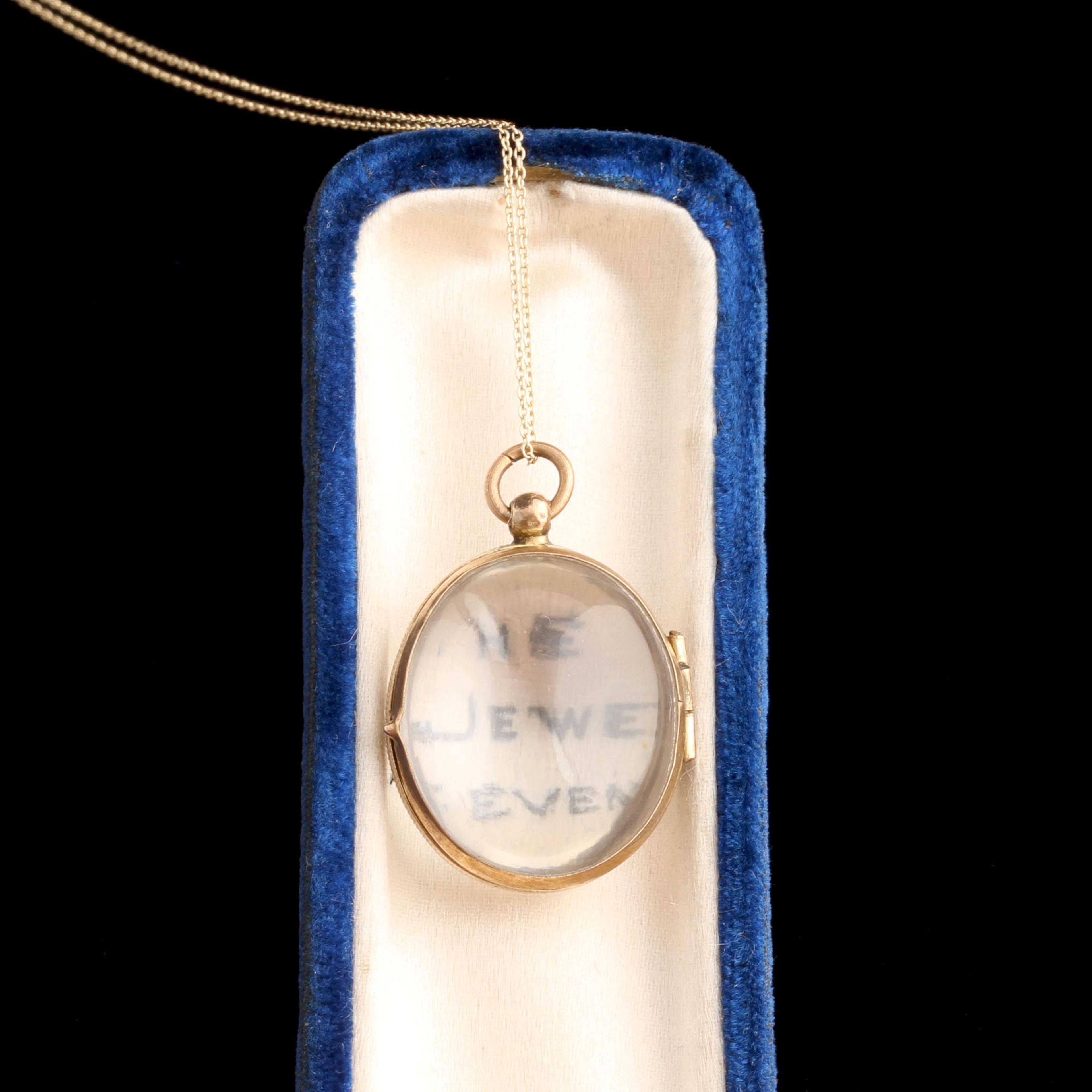 Victorian Rock Crystal Oval Locket