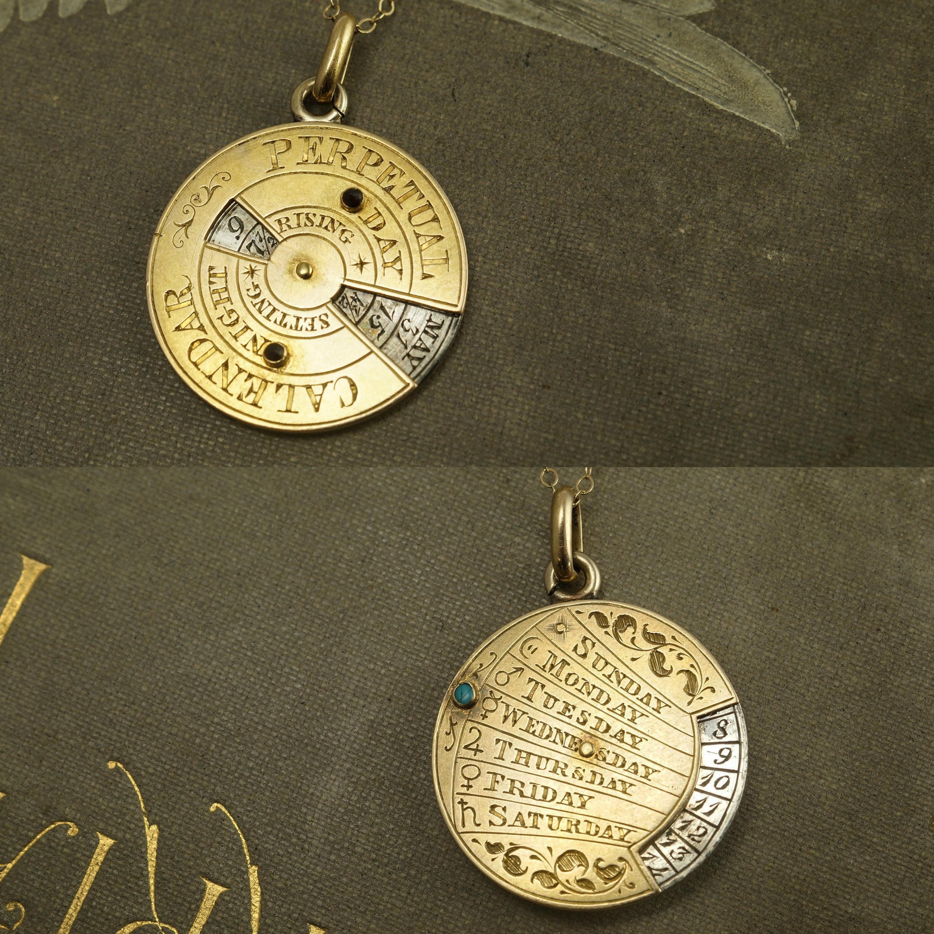 Detail of Victorian Perpetual Calendar Pendant