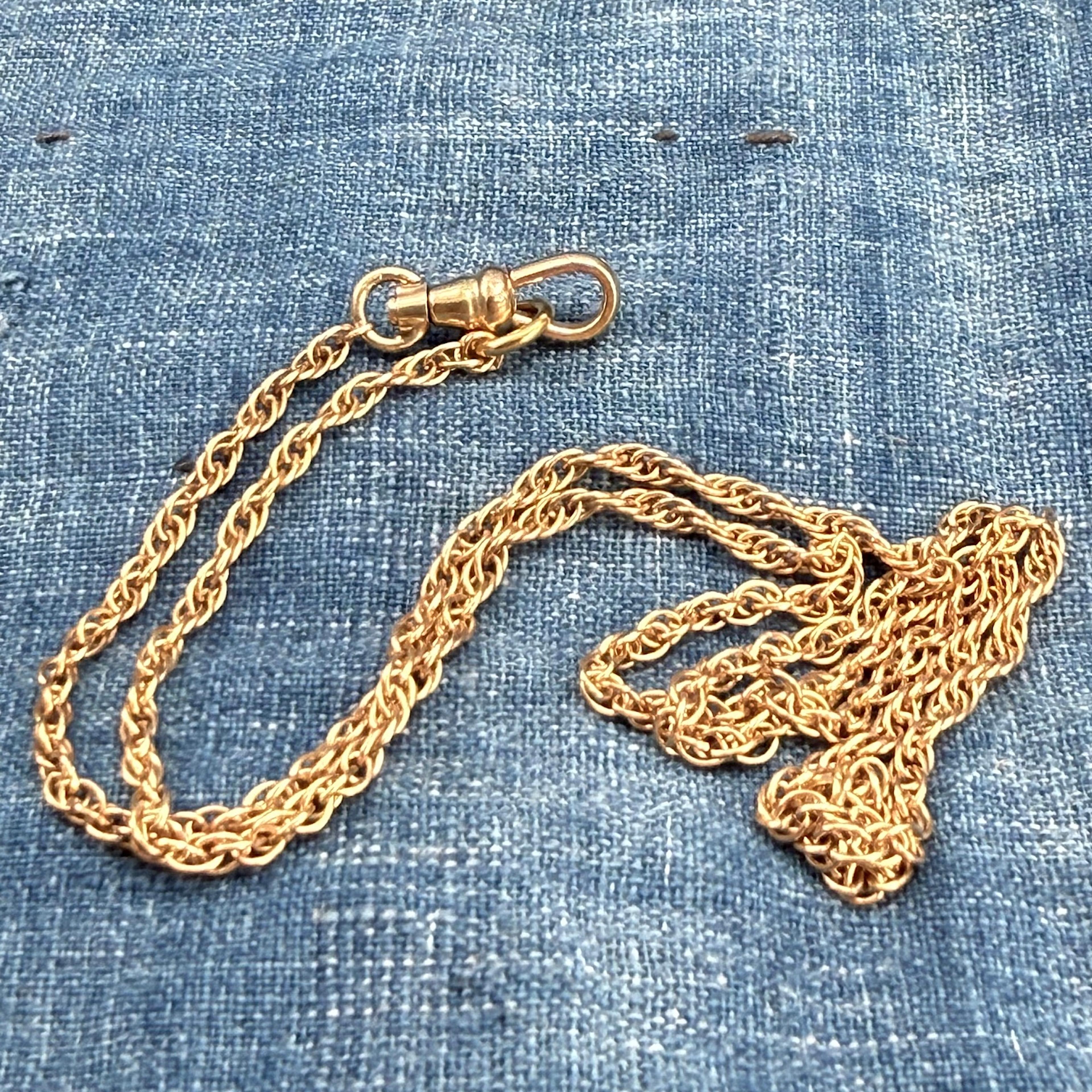 Gold Fill Antique 19.5" Rope Chain w/ Dog Clip #1
