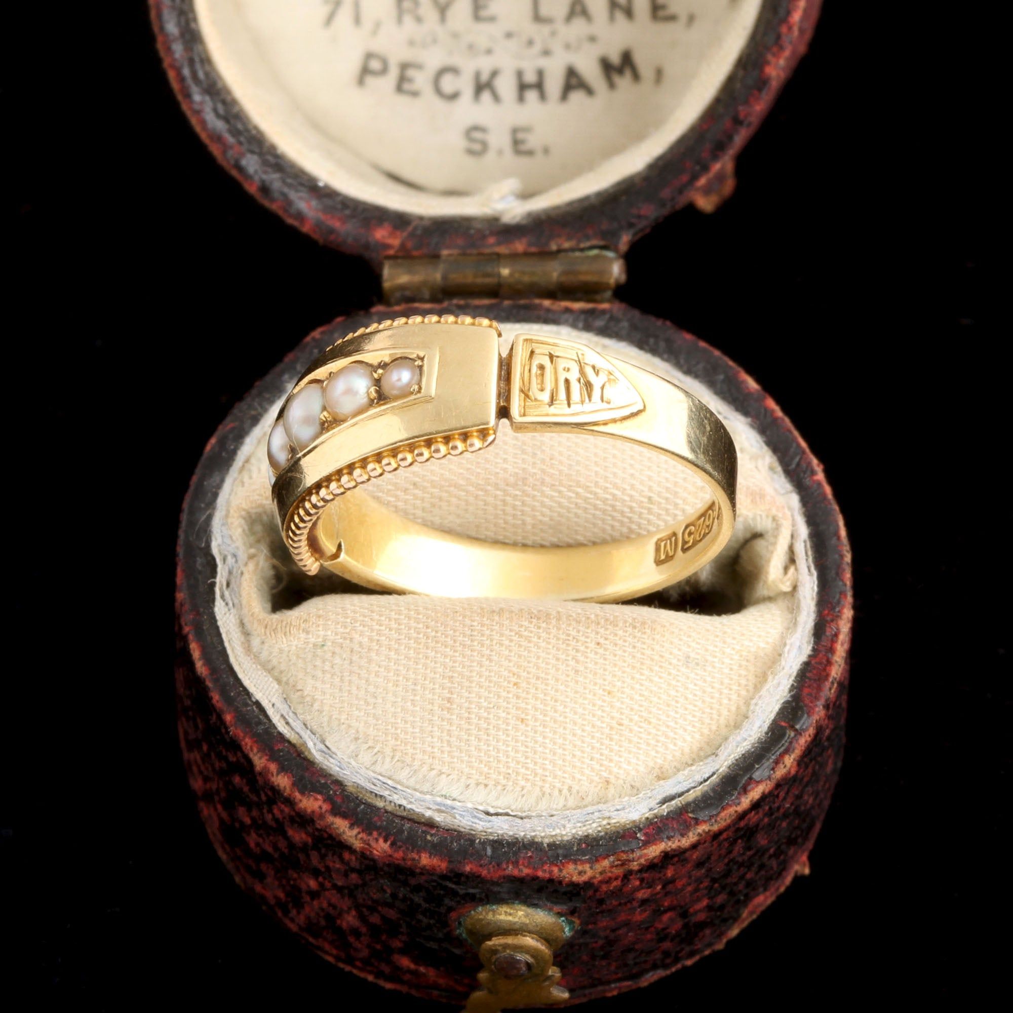Late Victorian "Memory" Seed Pearl Ring