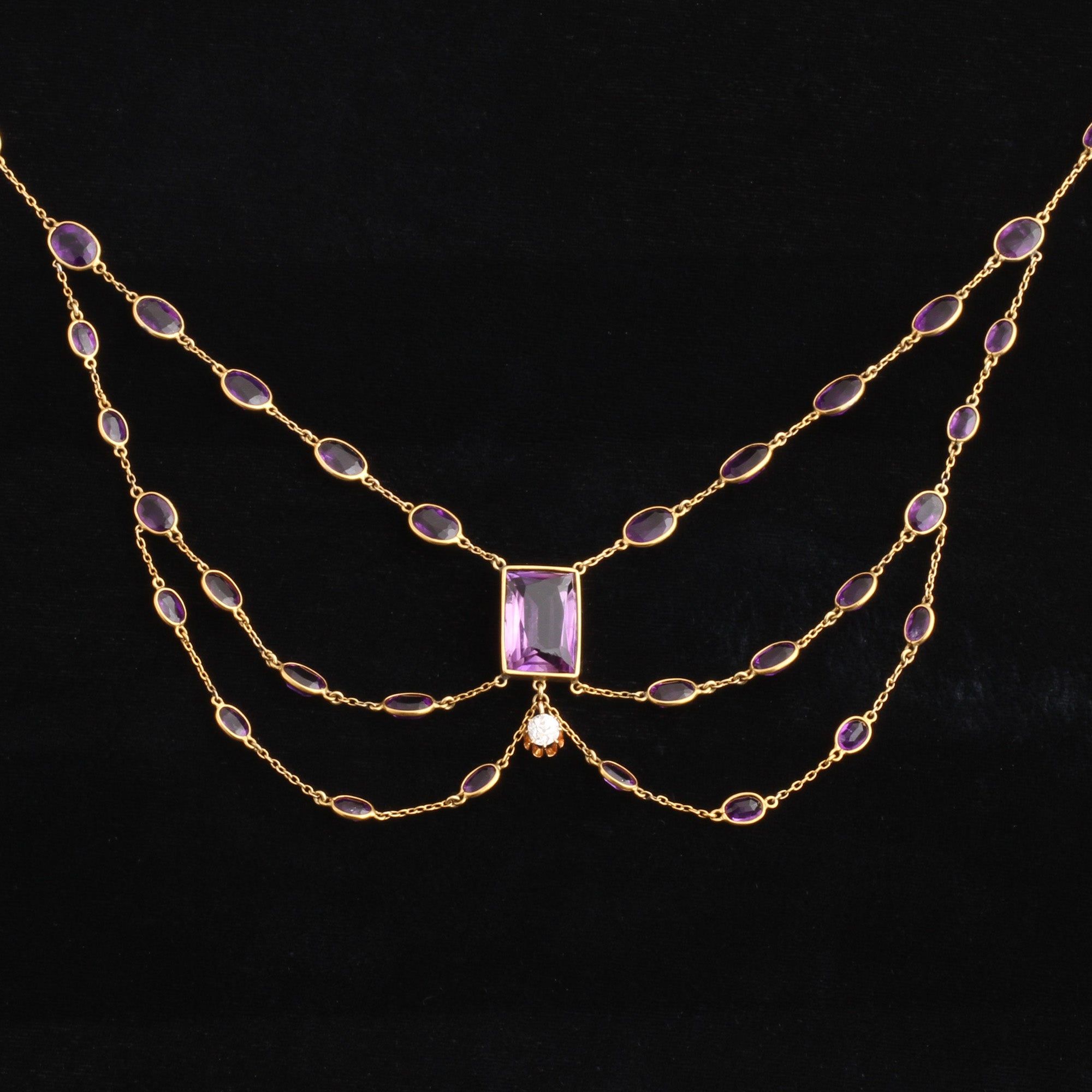 Late 19th Century Amethyst & Diamond Festoon