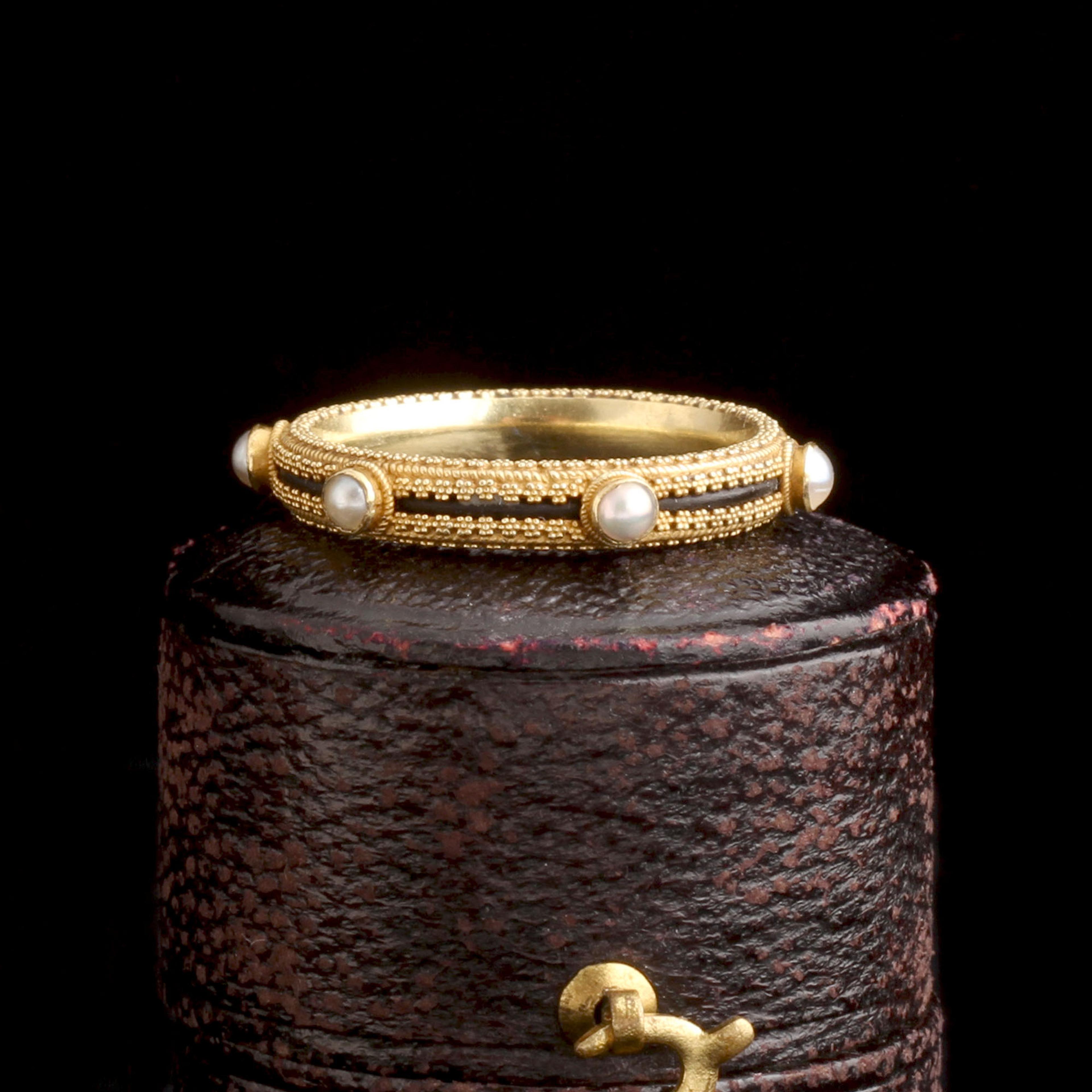 Victorian Pearls & Granulation Elephant Hair Ring