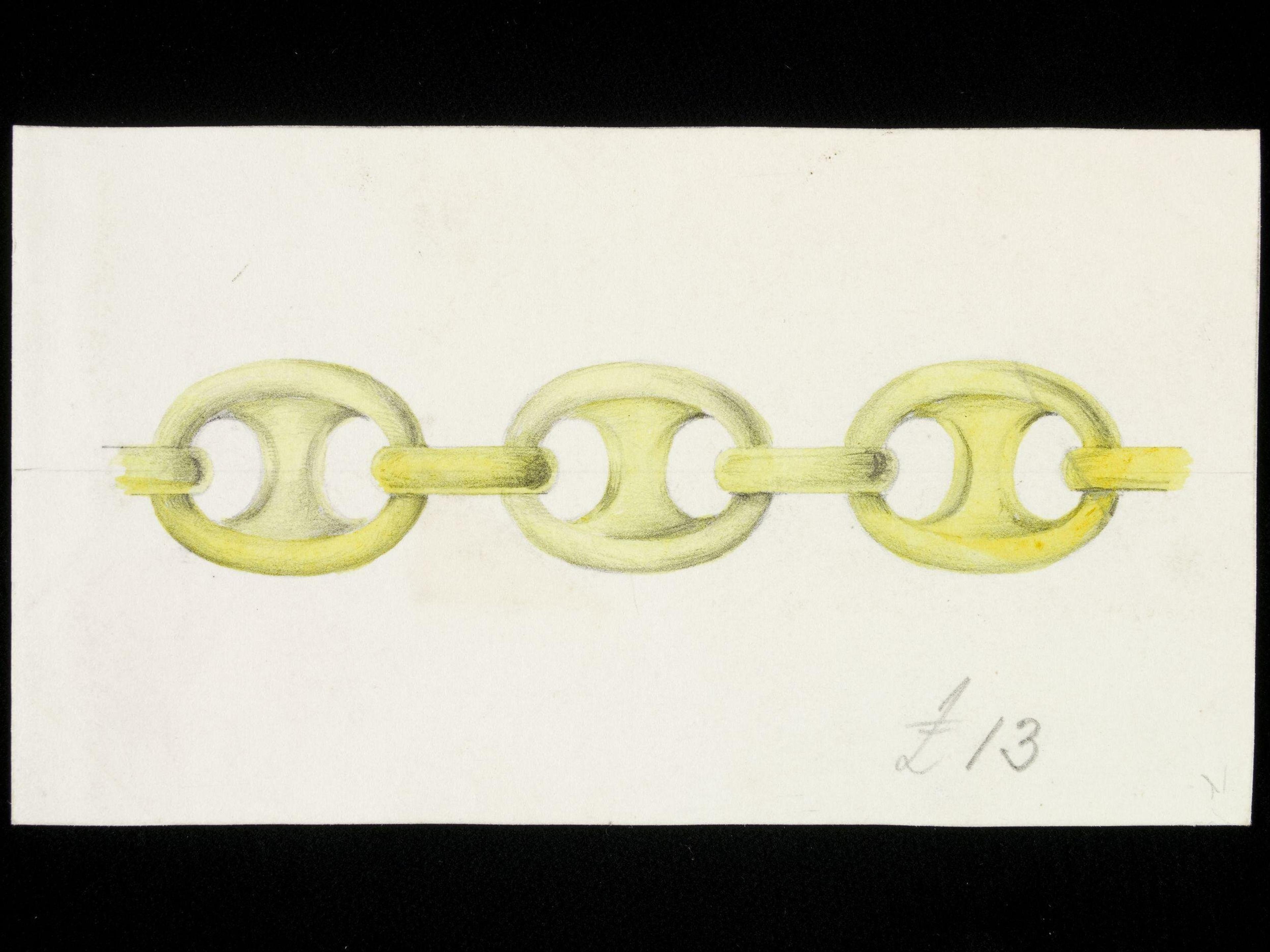 Mariner chain design from The Brogden Album of jewelry design, 1860s, Victoria & Albert Museum.