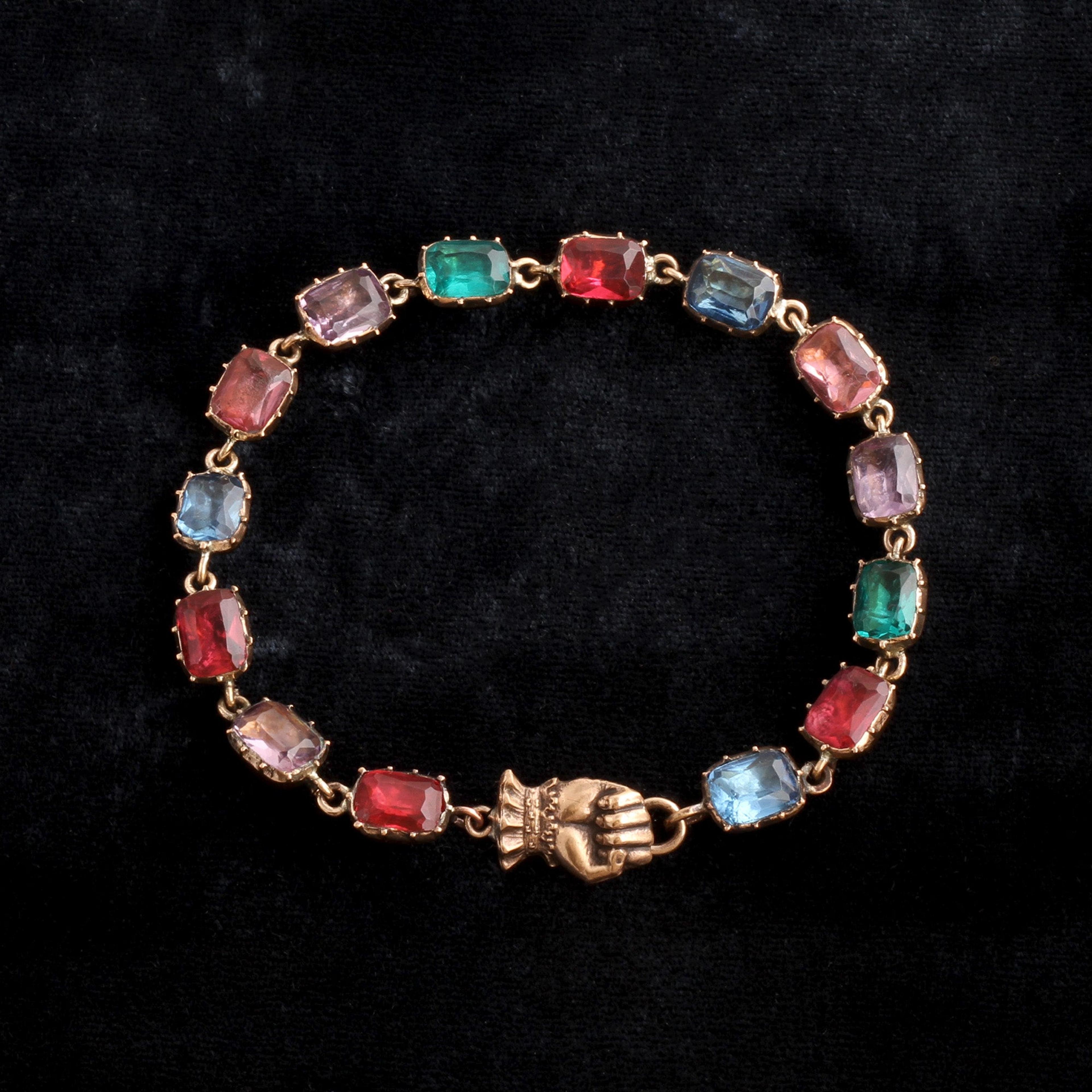Georgian Harlequin Paste Handclasp Bracelet