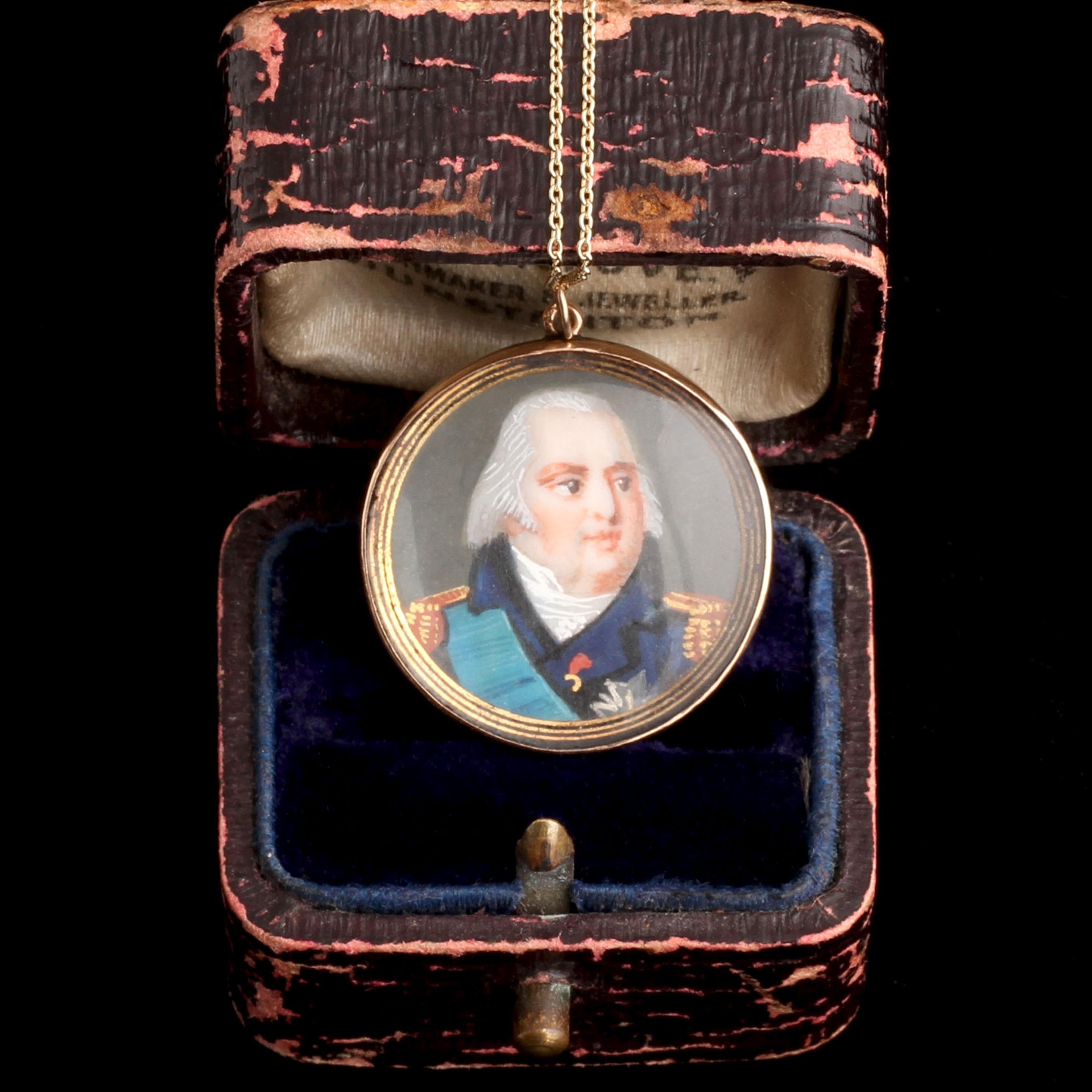 Georgian Louis XVIII Miniature Portrait Locket