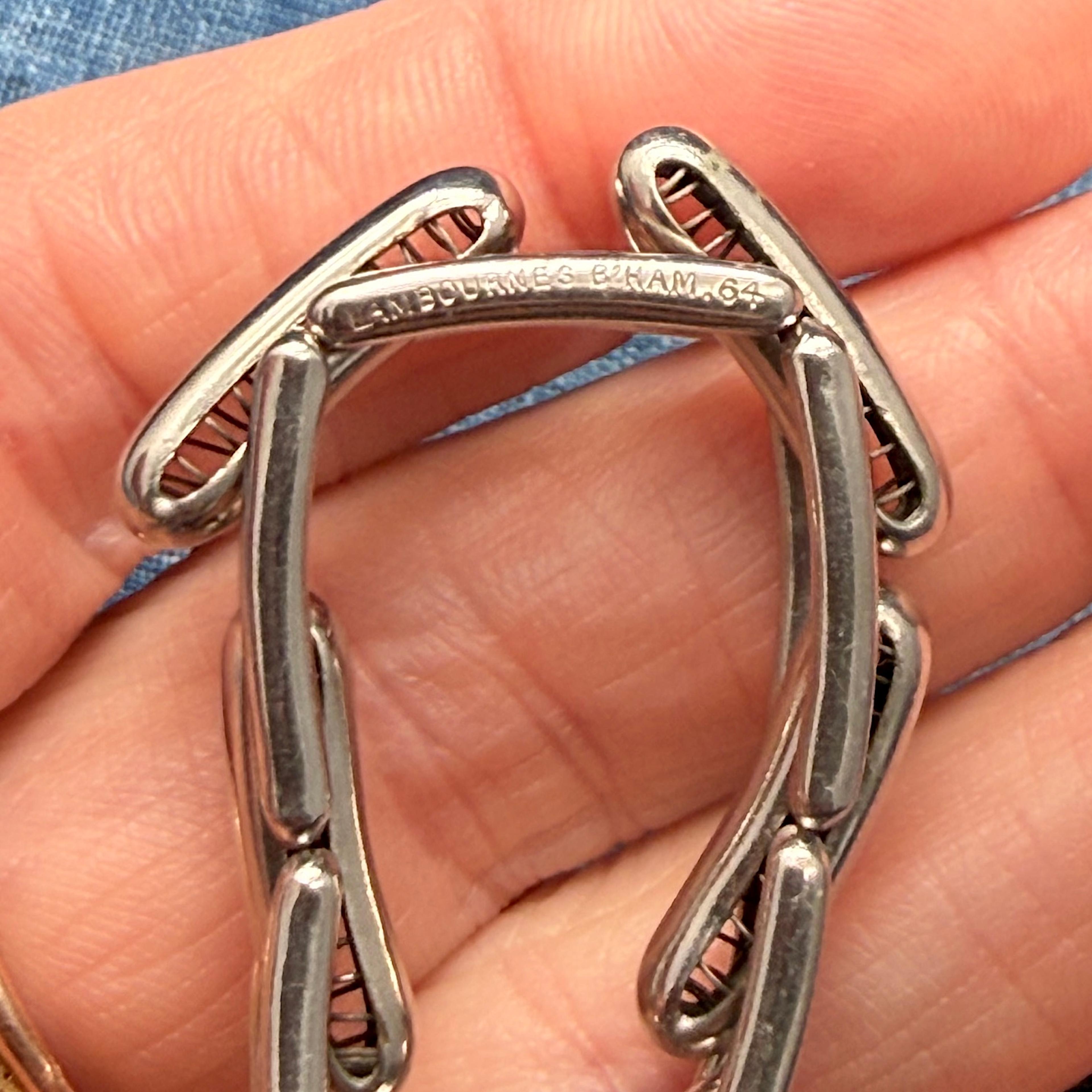 Silver Tone Articulated Expandable Armbands/Garters