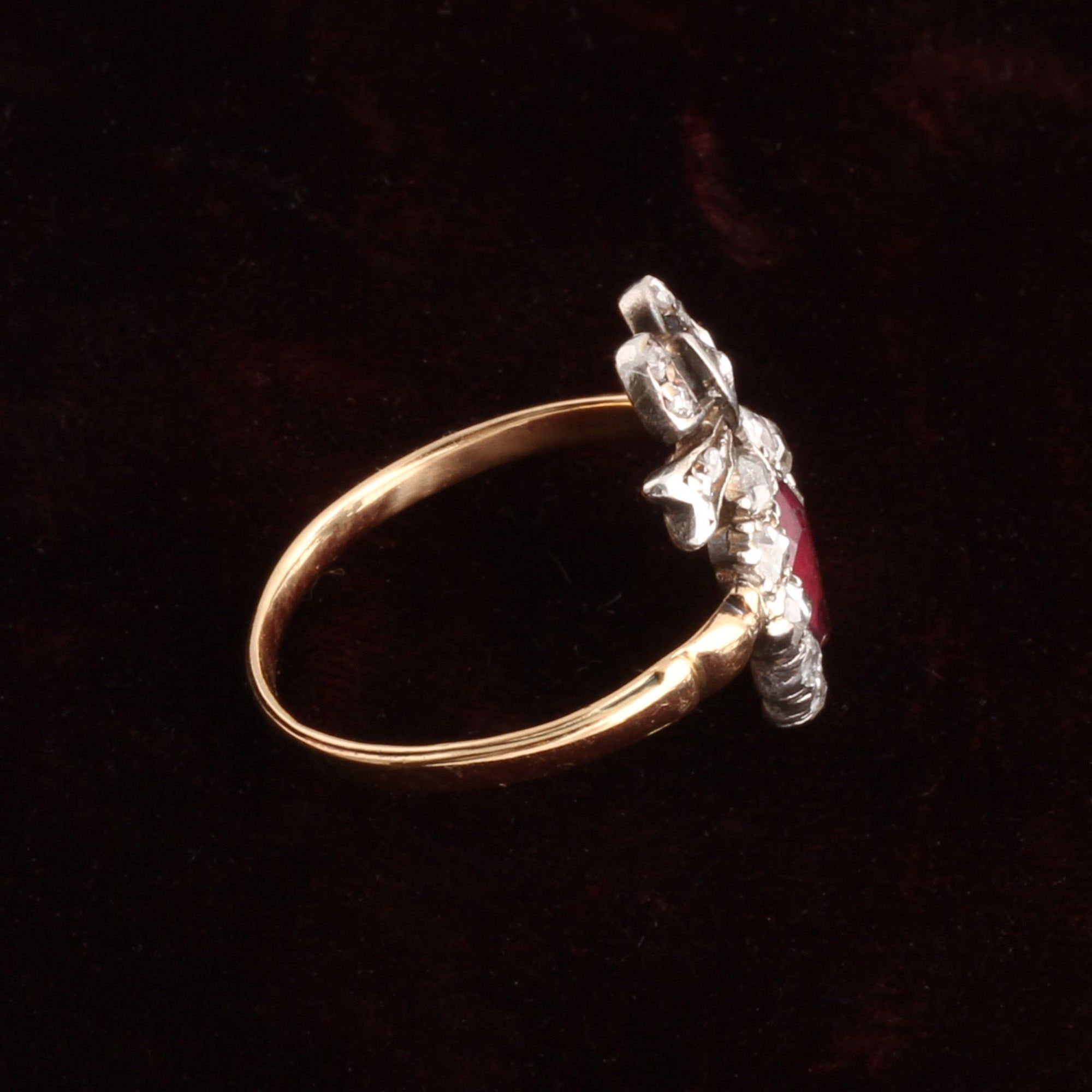 Early Victorian Garnet & Diamond Heart Ring