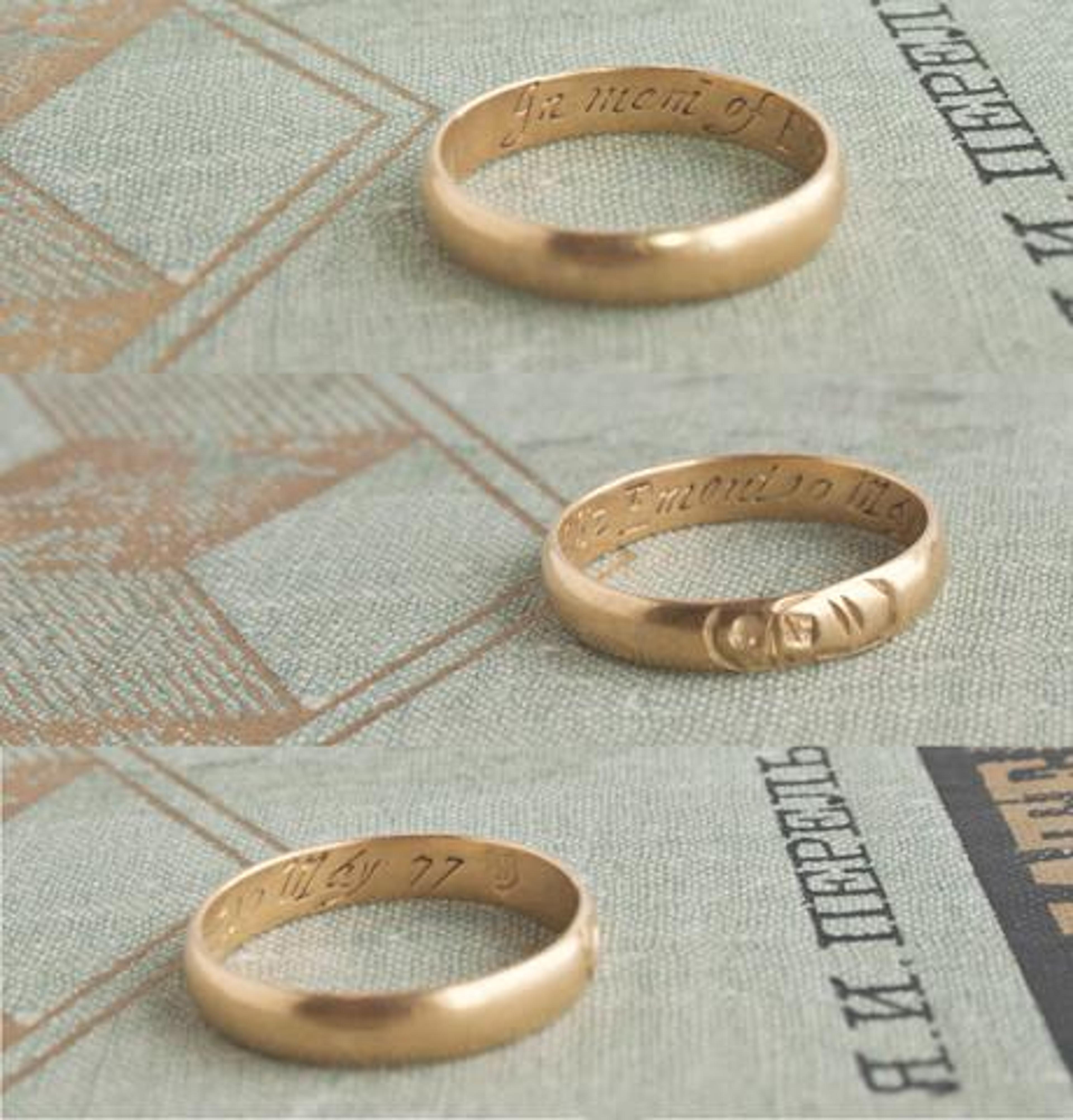 Two details of 1677 Death's Head Ring