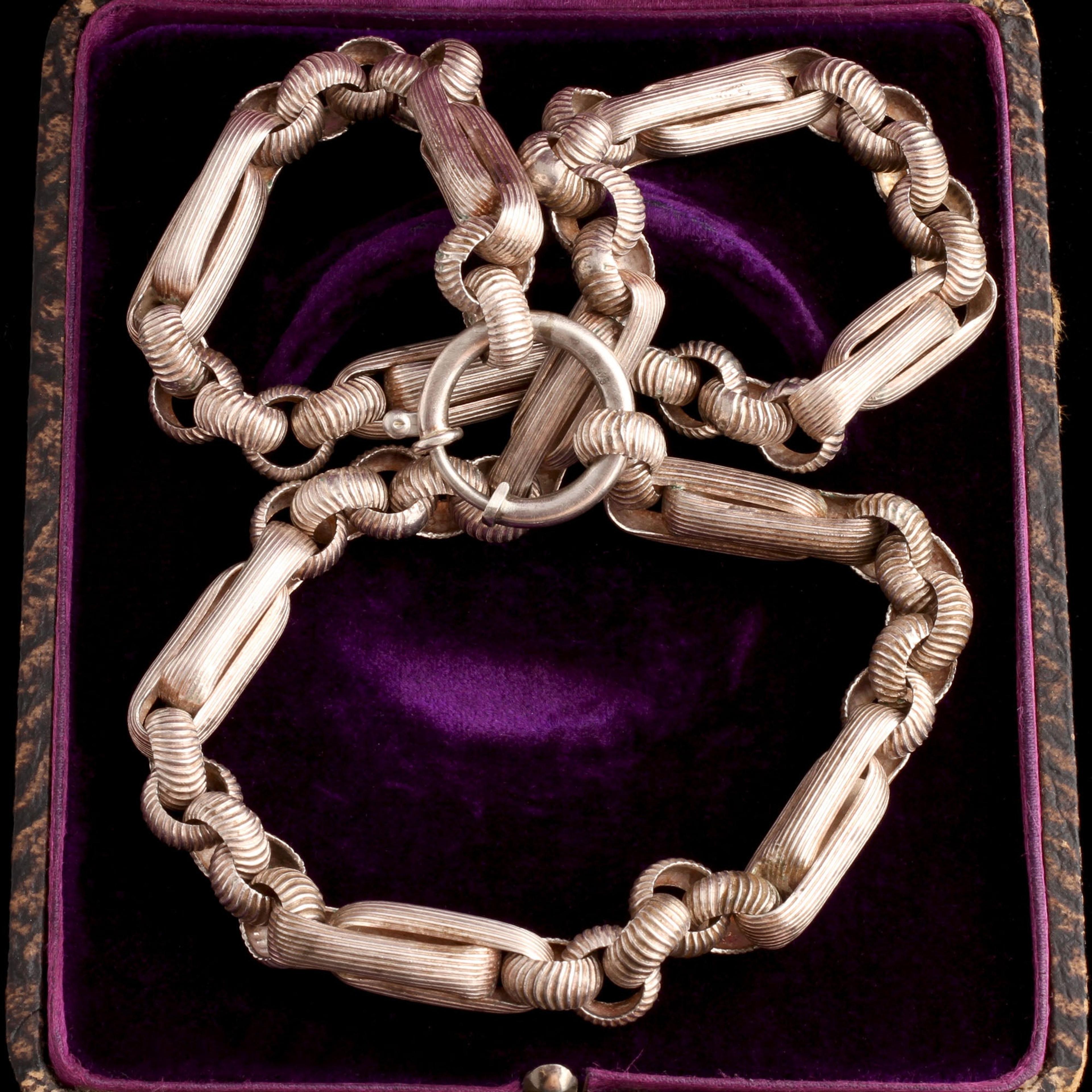 Georgian 19" Silver Fancy Link Chain