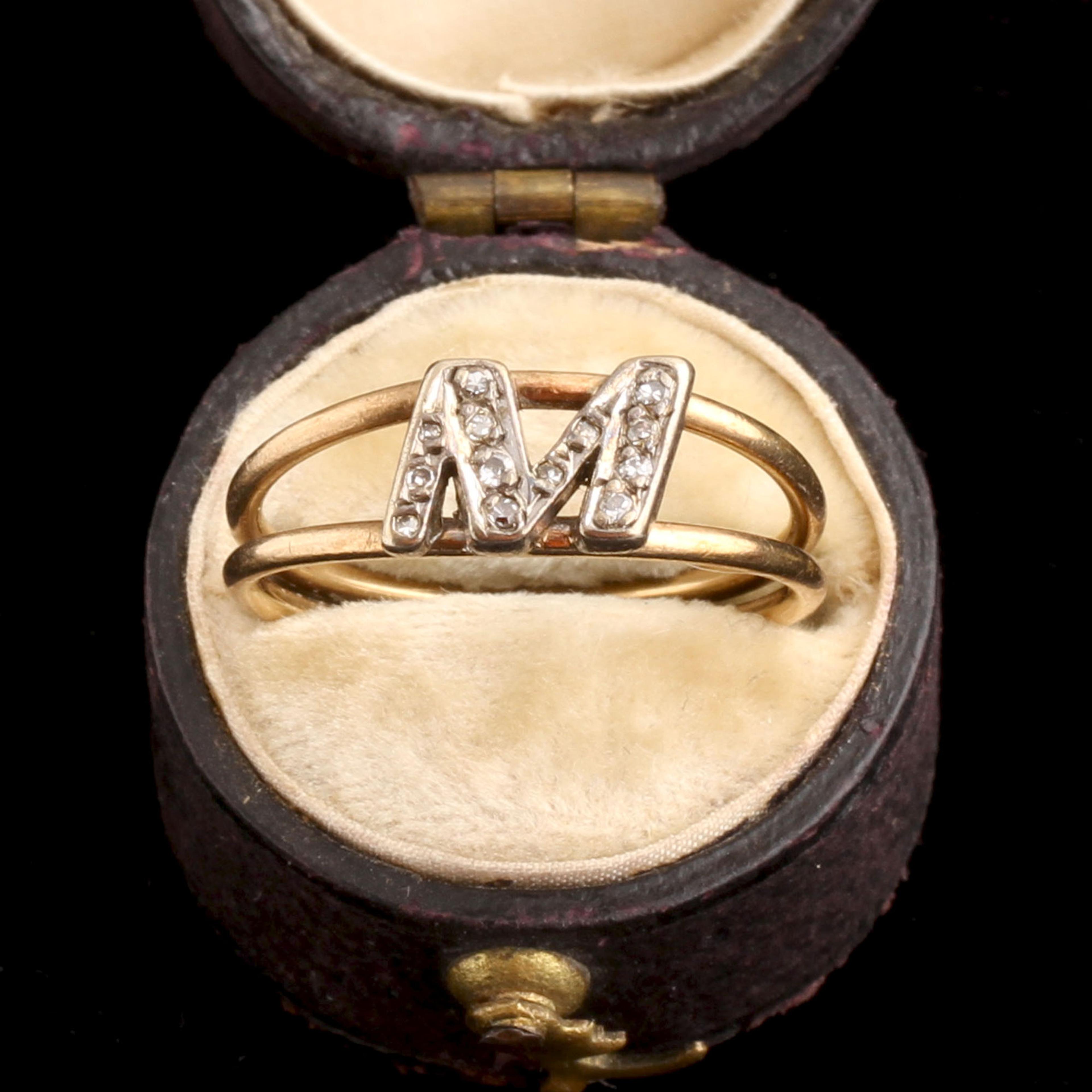 1920s Diamond "M" Ring