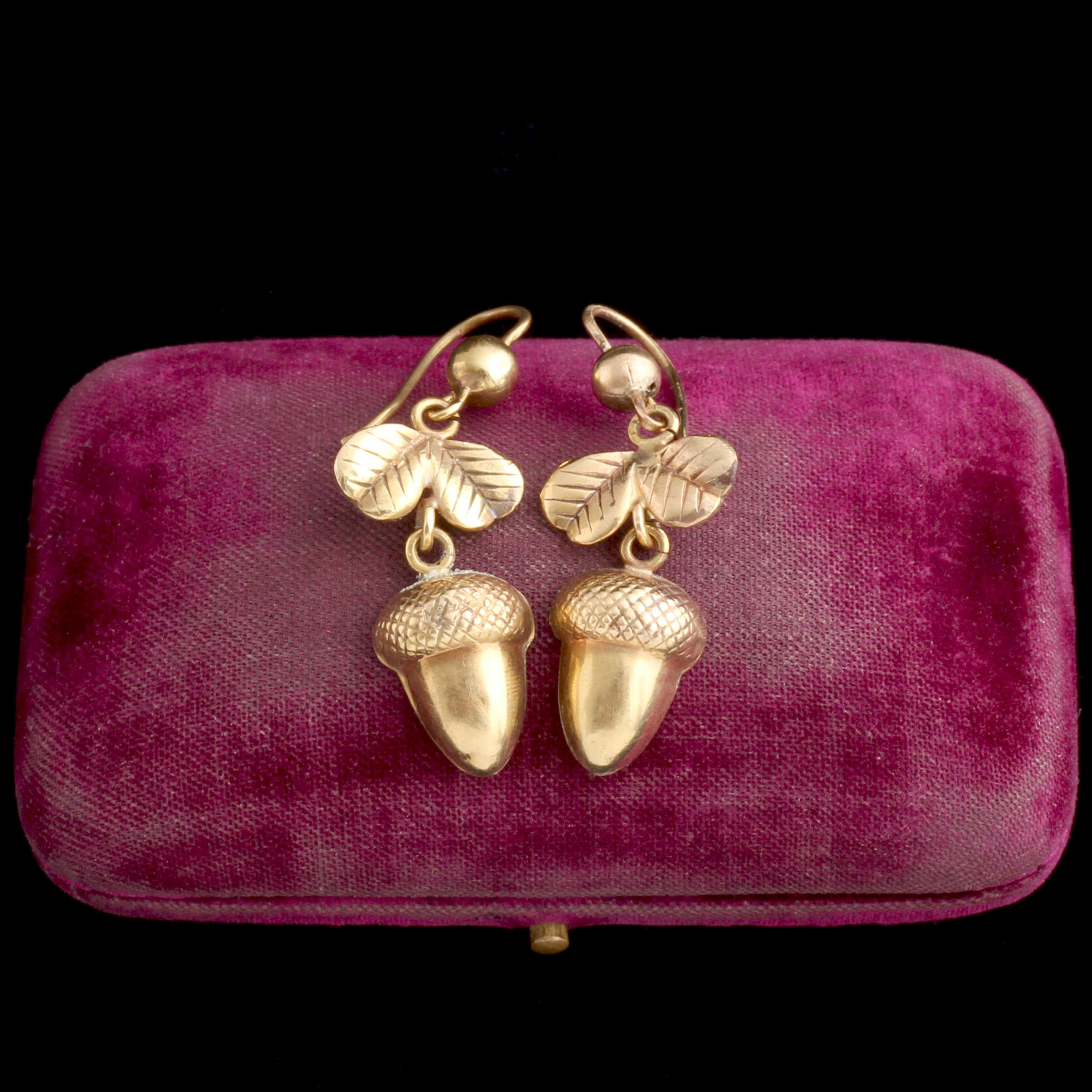 Victorian Acorn & Leaf Earrings