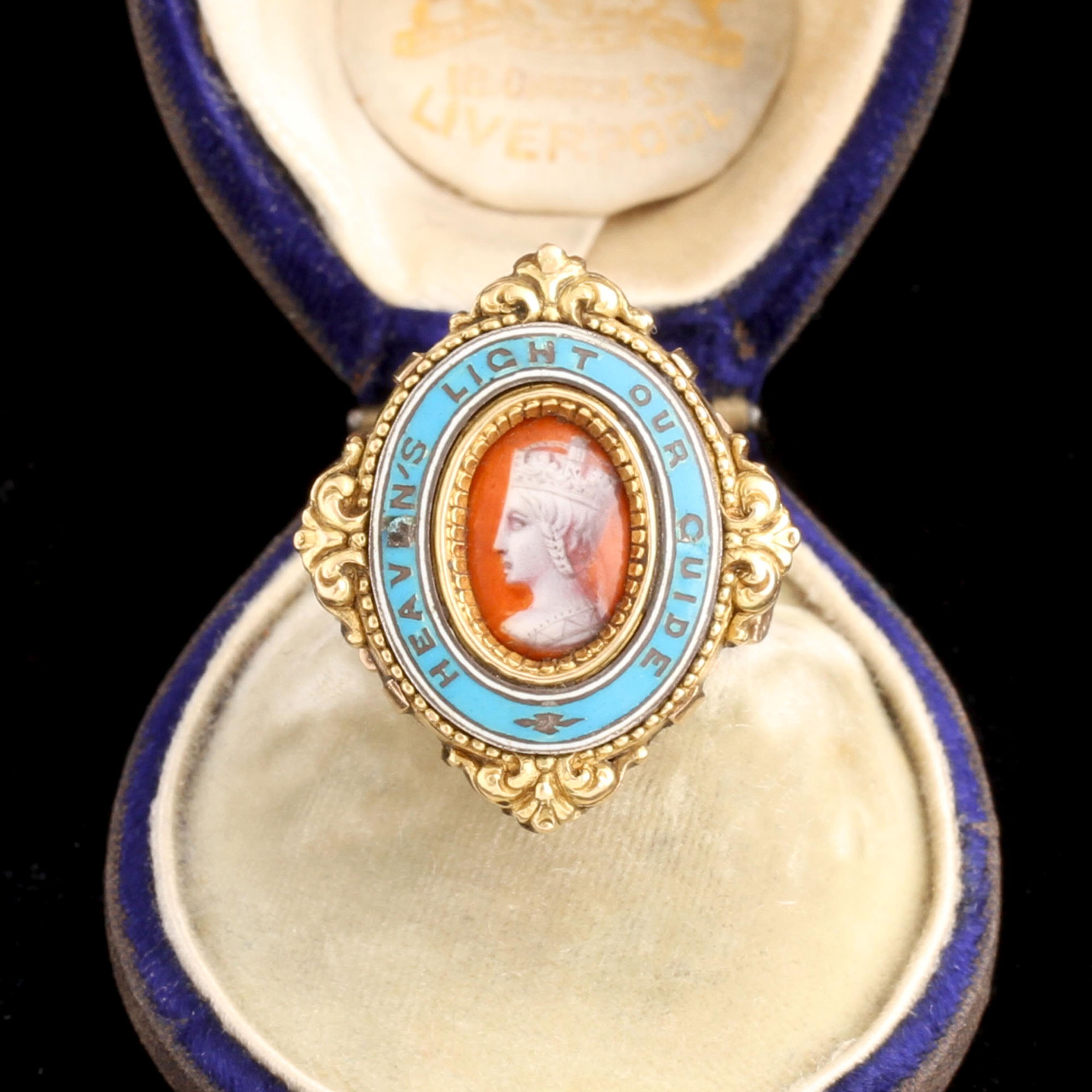 Victorian Order of the Star of India Enamel & Porcelain Ring
