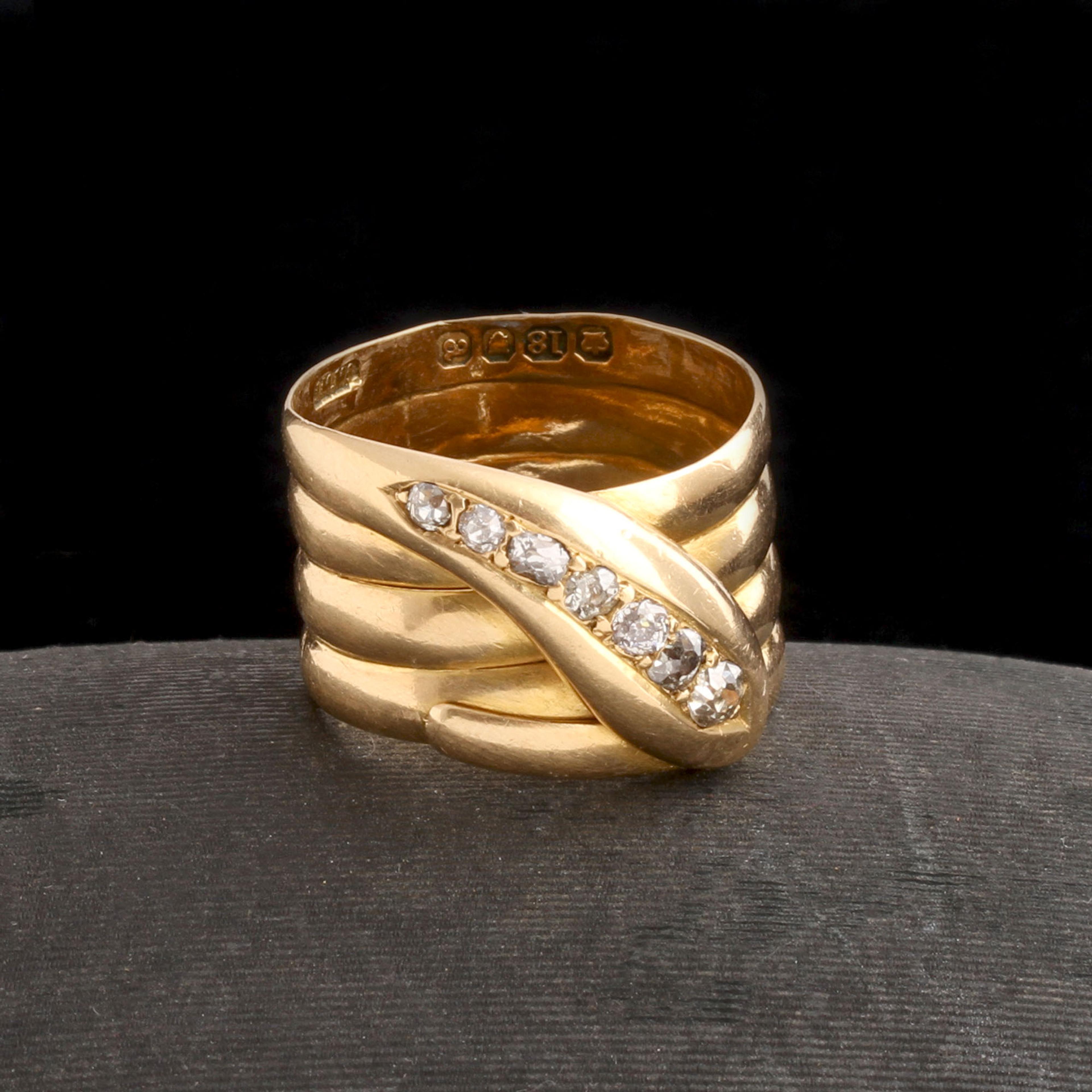 Late Victorian Diamond Crested Snake Ring