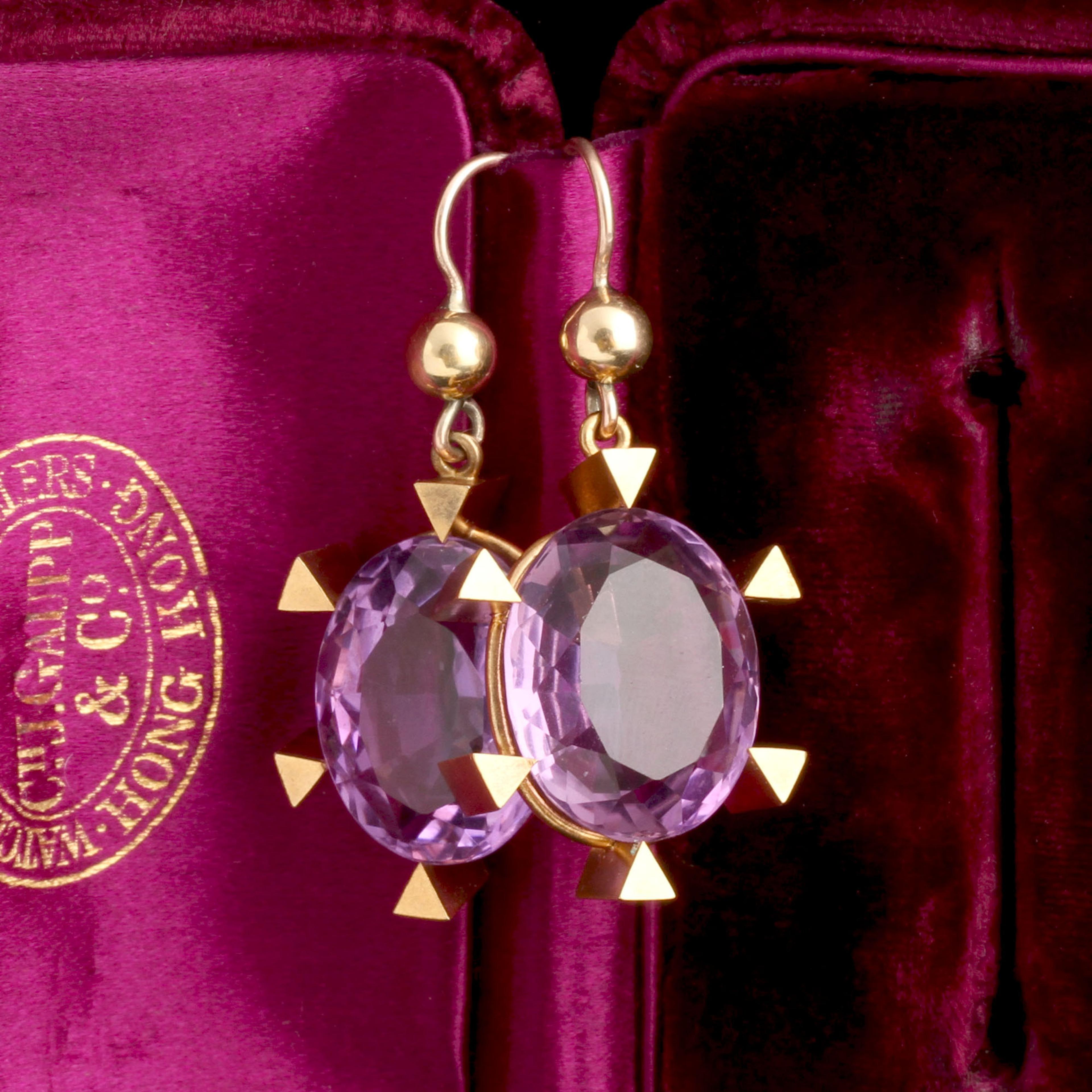 Victorian Amethyst Sunburst Earrings