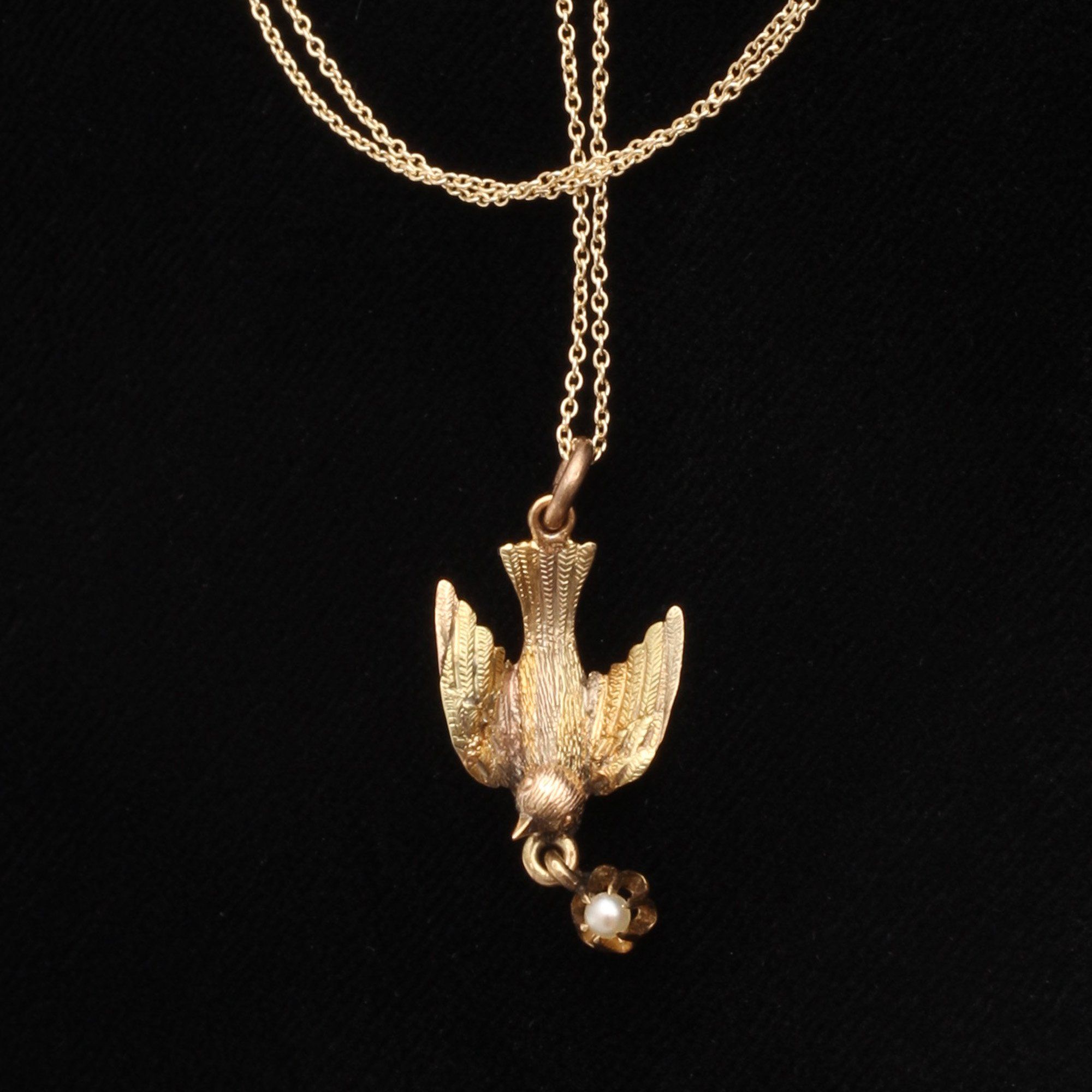 Edwardian Bird & Pearl Pendant