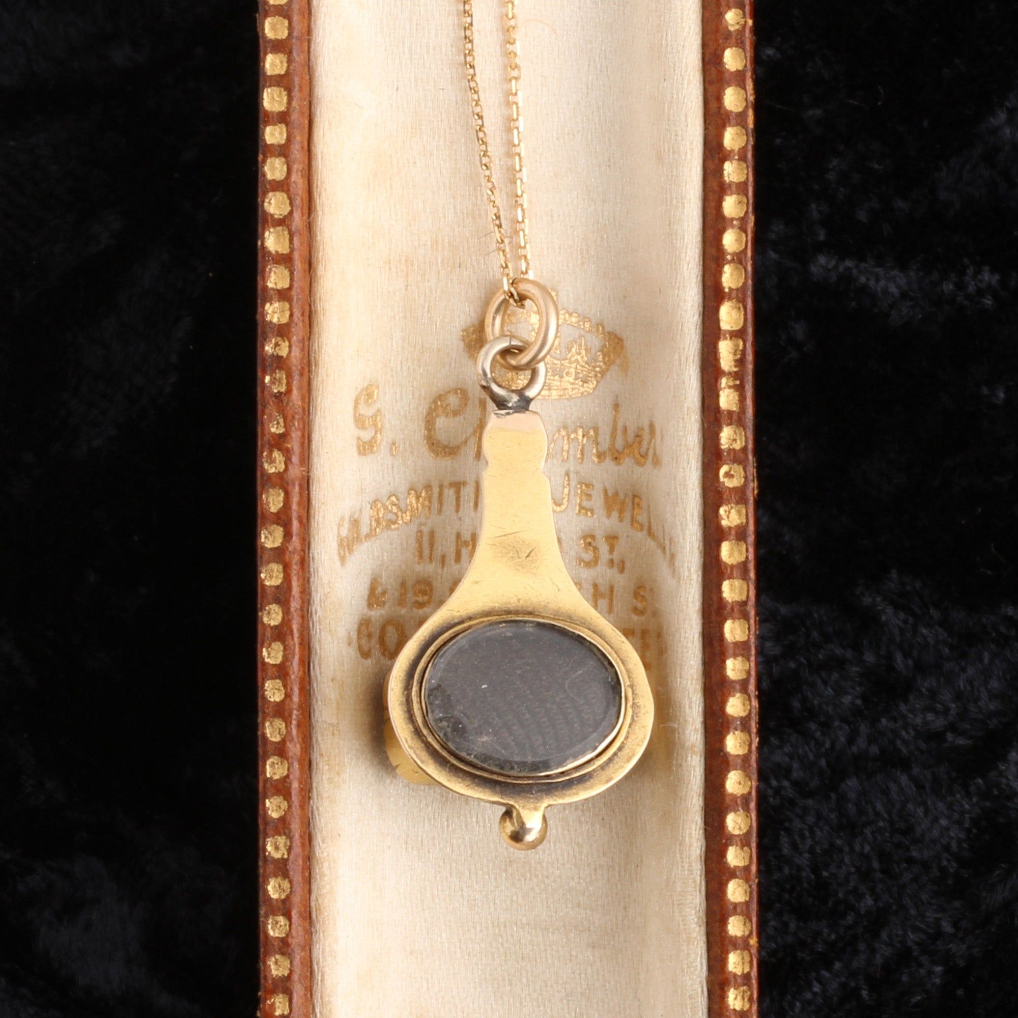 Victorian Twin Garnet Lute-Shaped Locket