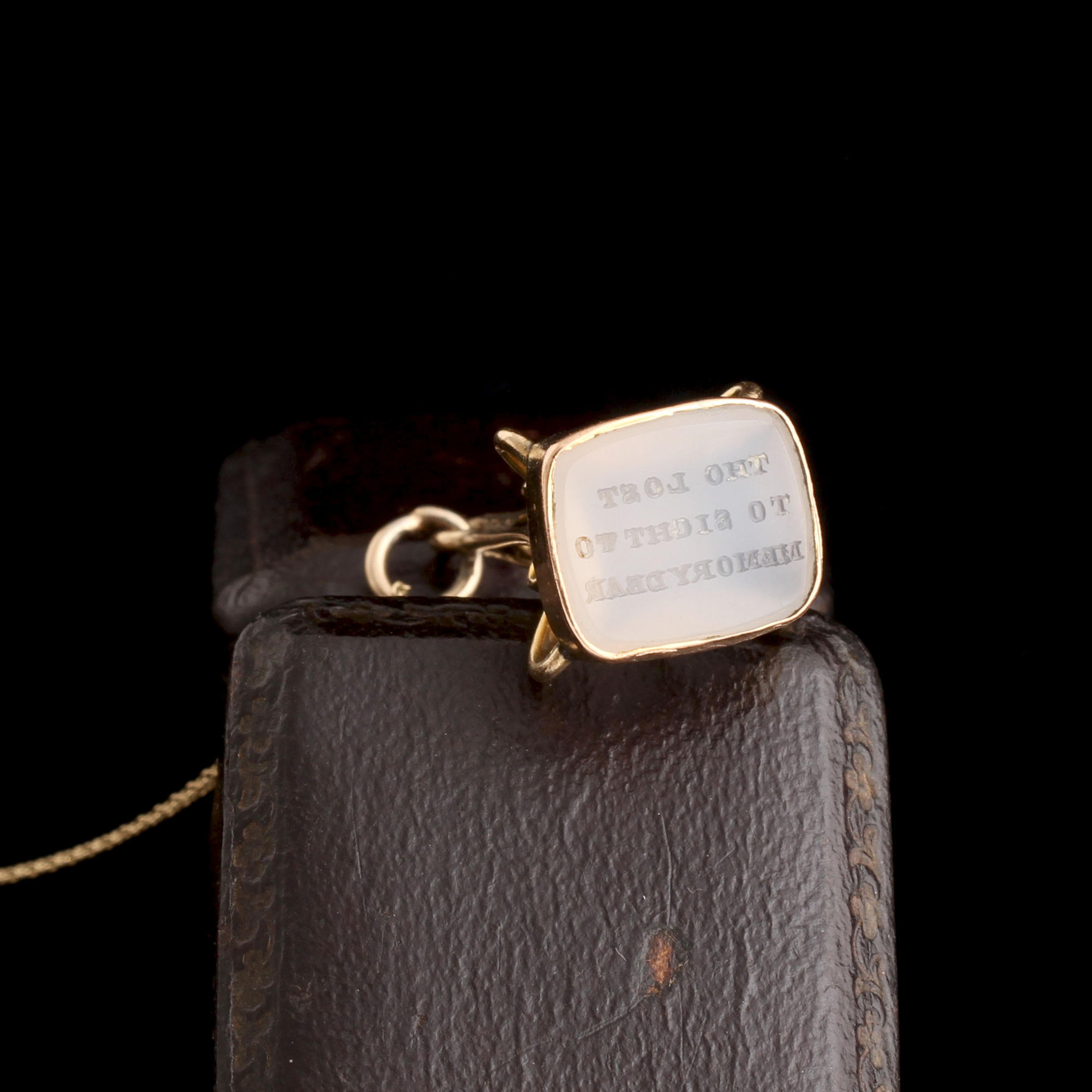 Detail of Victorian "Tho Lost to Sight" Wax Seal Necklace