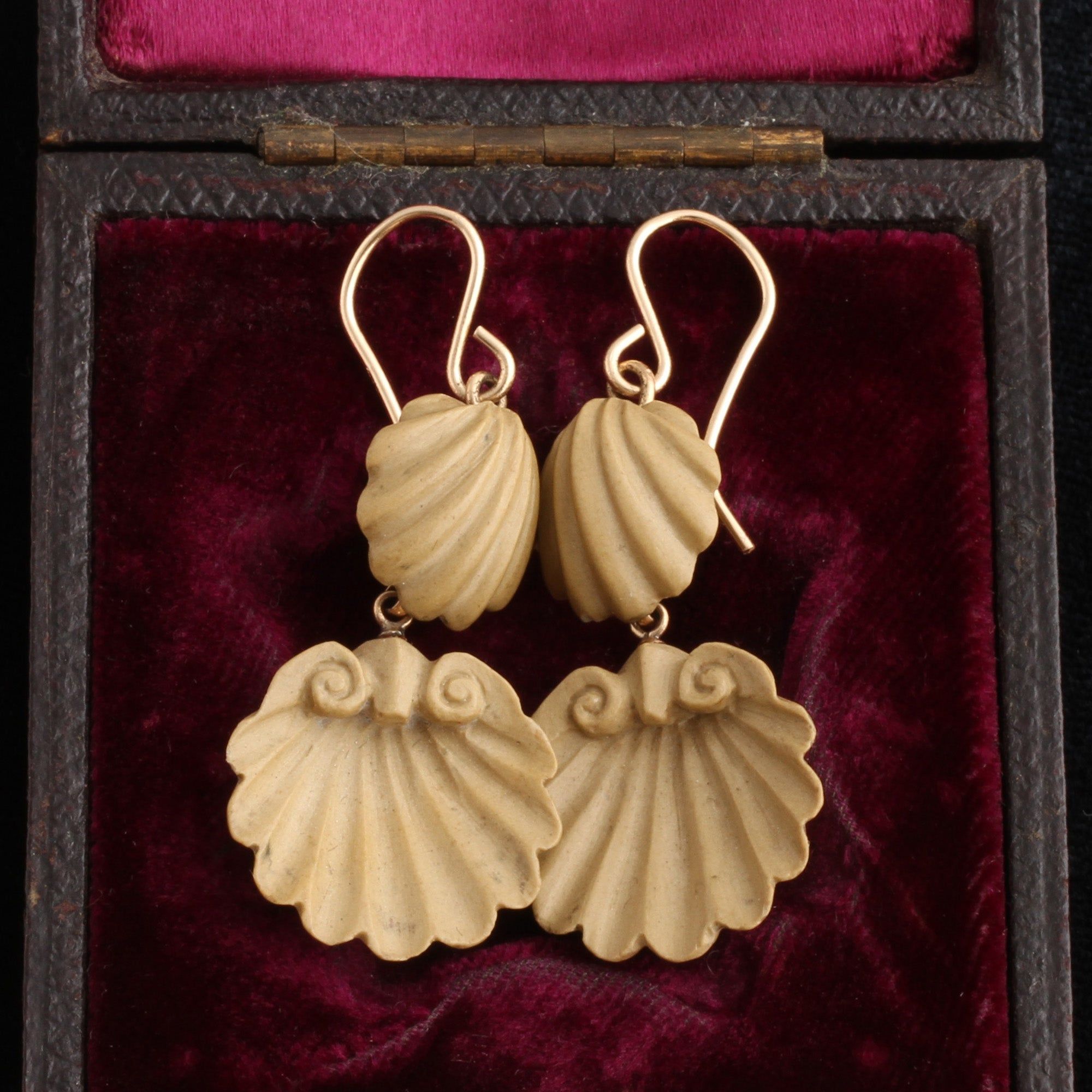 Victorian Lava Shell Earrings