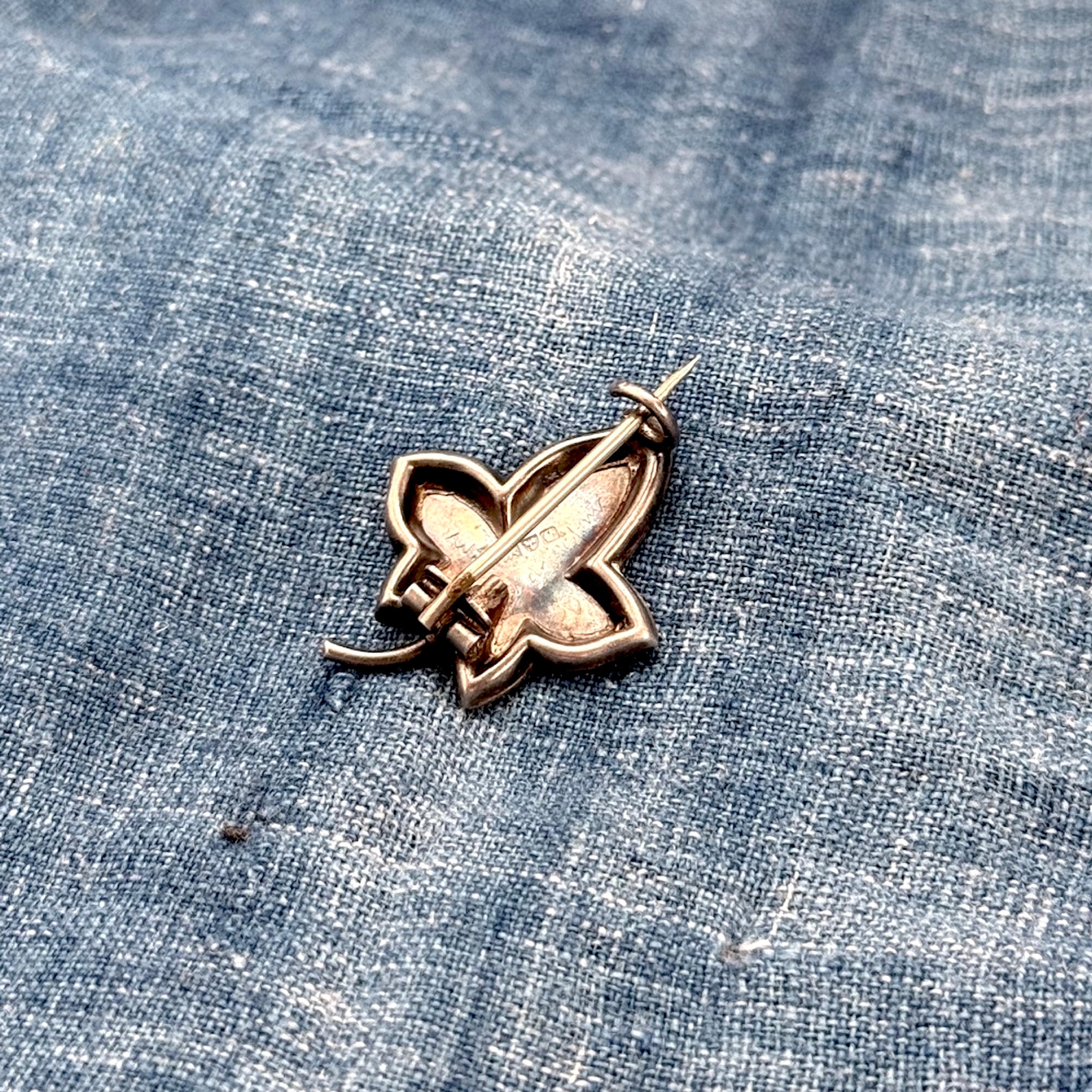 Silver Clinging Ivy Pin
