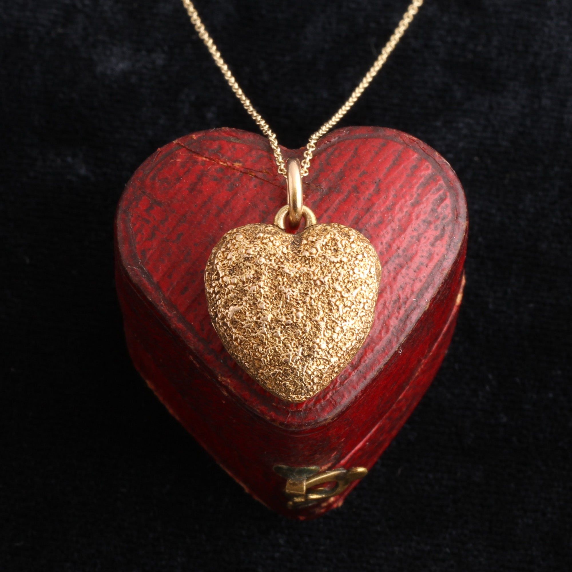 Victorian Textured Gold Heart Locket
