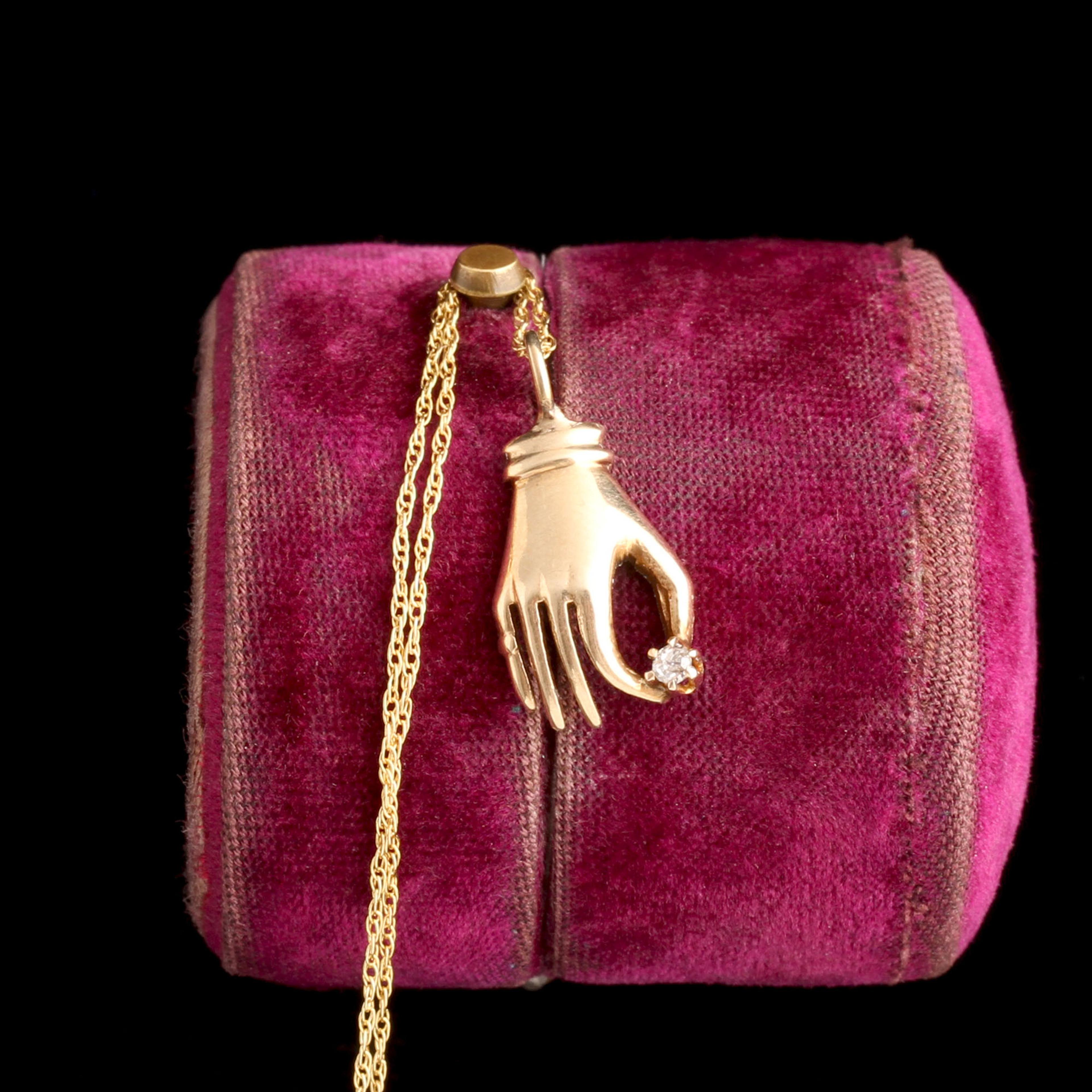 Late Victorian Hand with Diamond Necklace