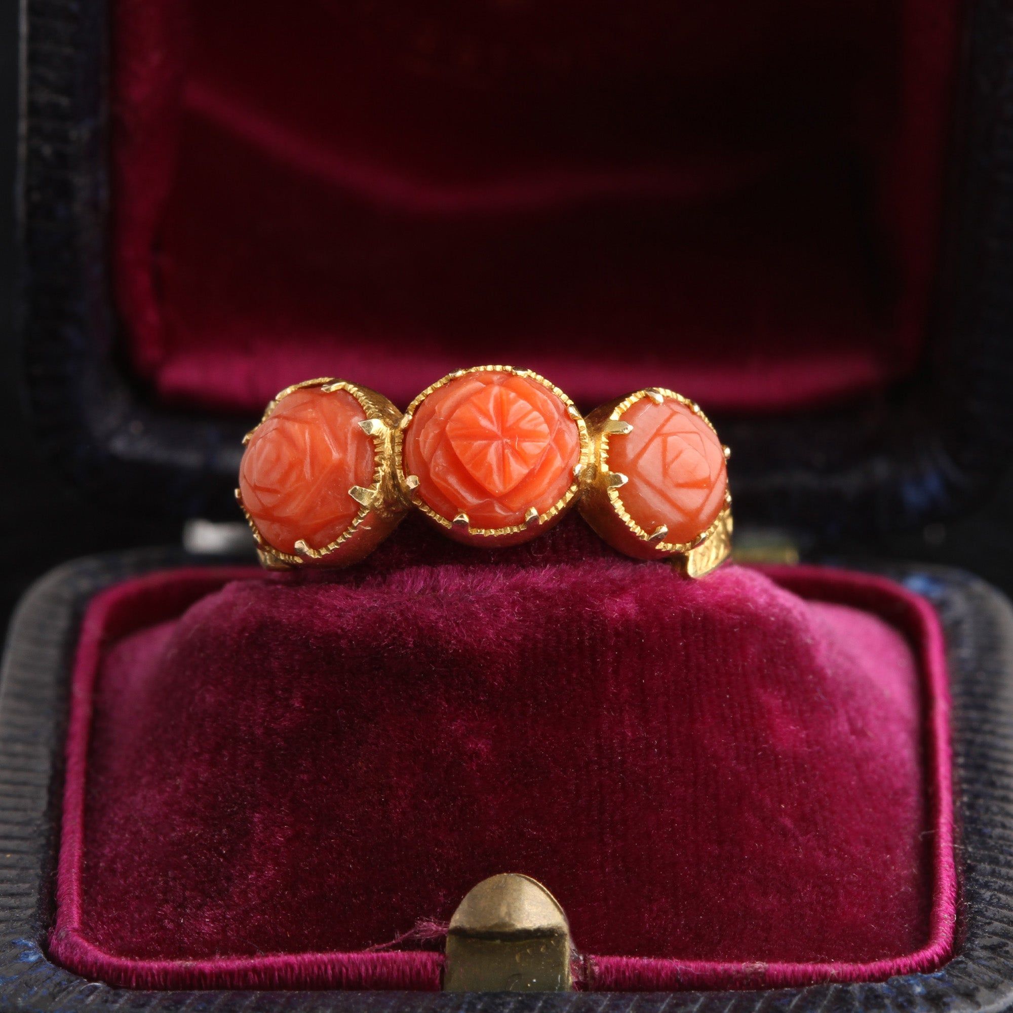 Georgian Carved Coral Ring