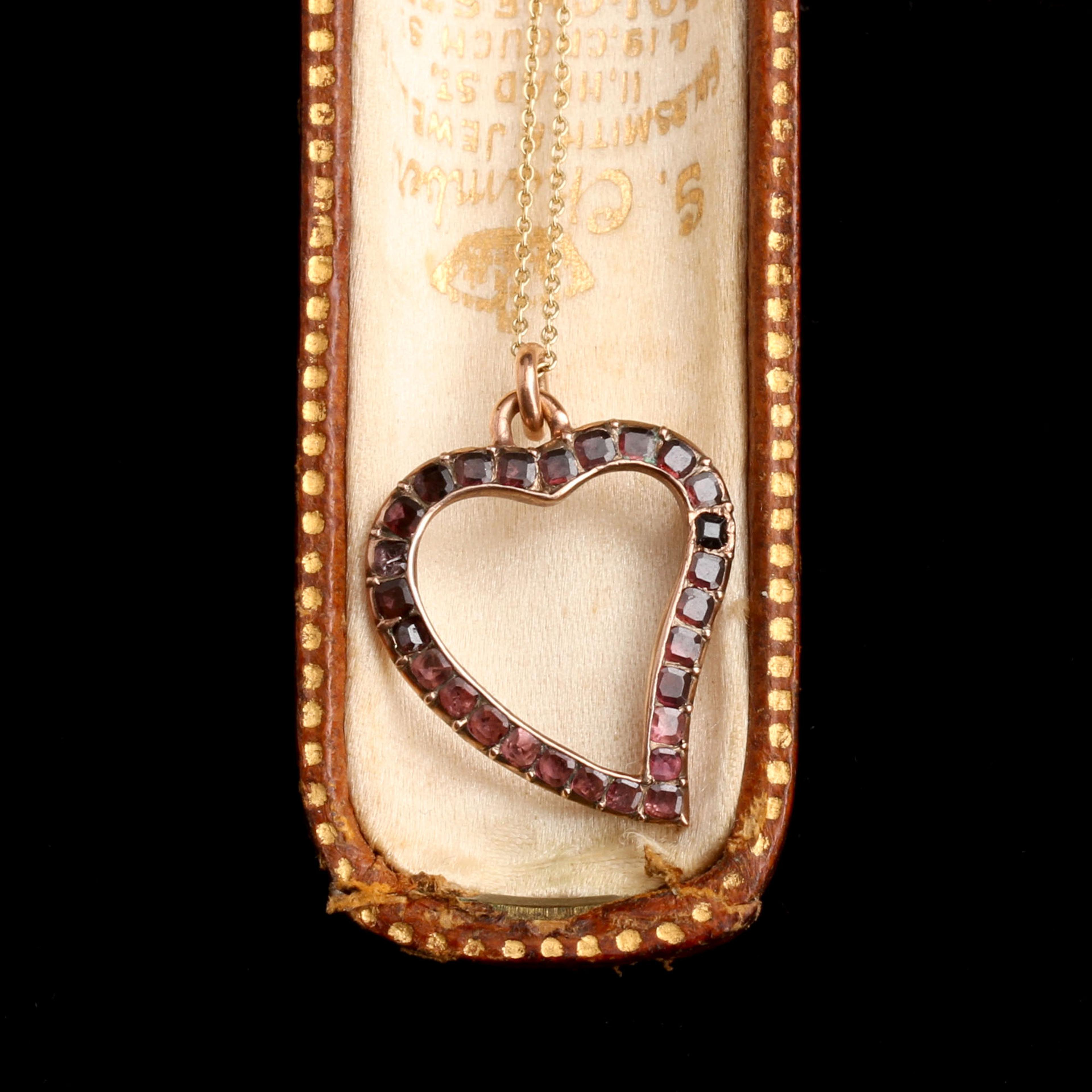 Georgian Garnet Witch's Heart Pendant