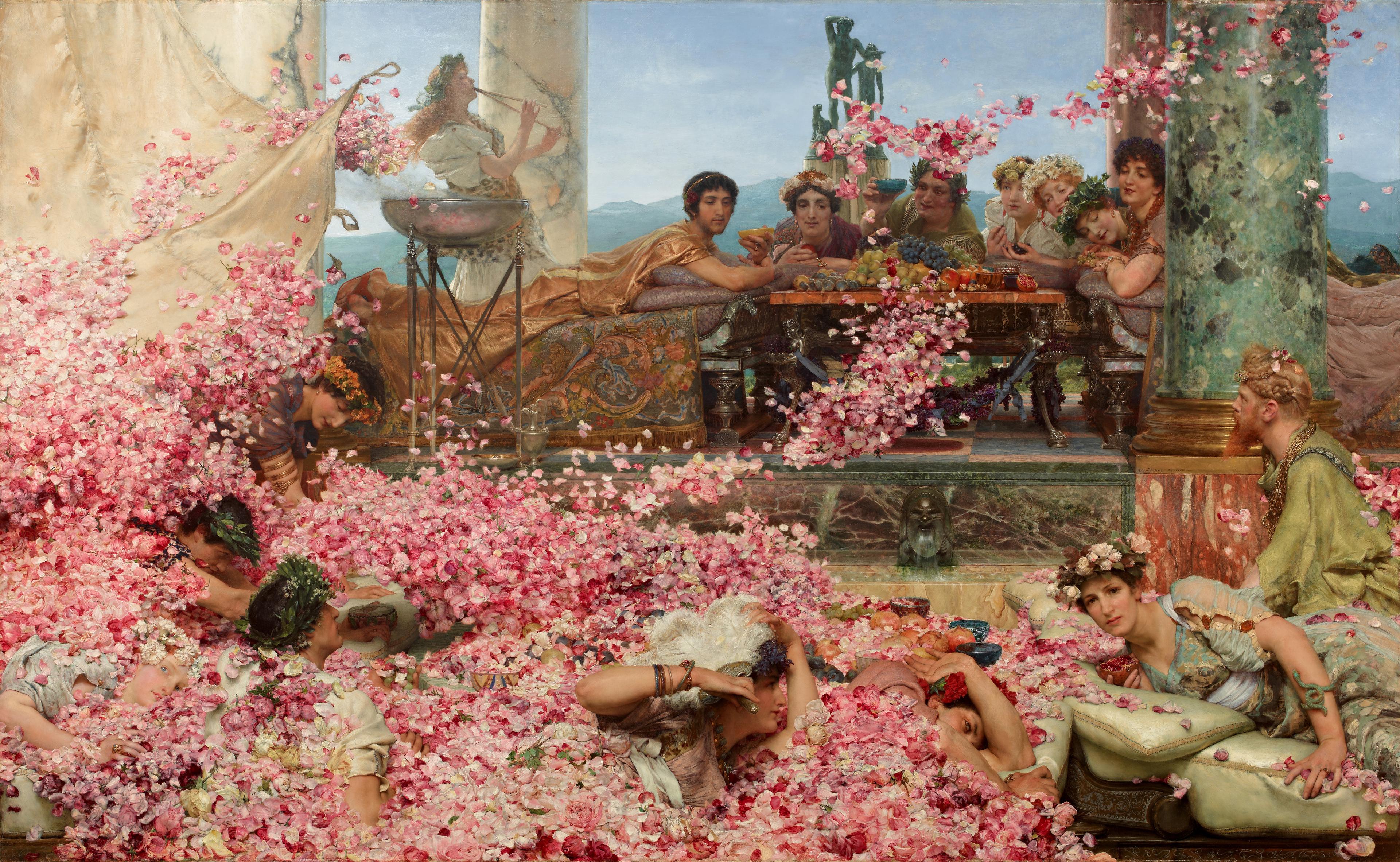 An evocative depiction of the decadence of scent in the Roman era. "Rose of Heliobalus" by Lawrence Alma-Tadema,