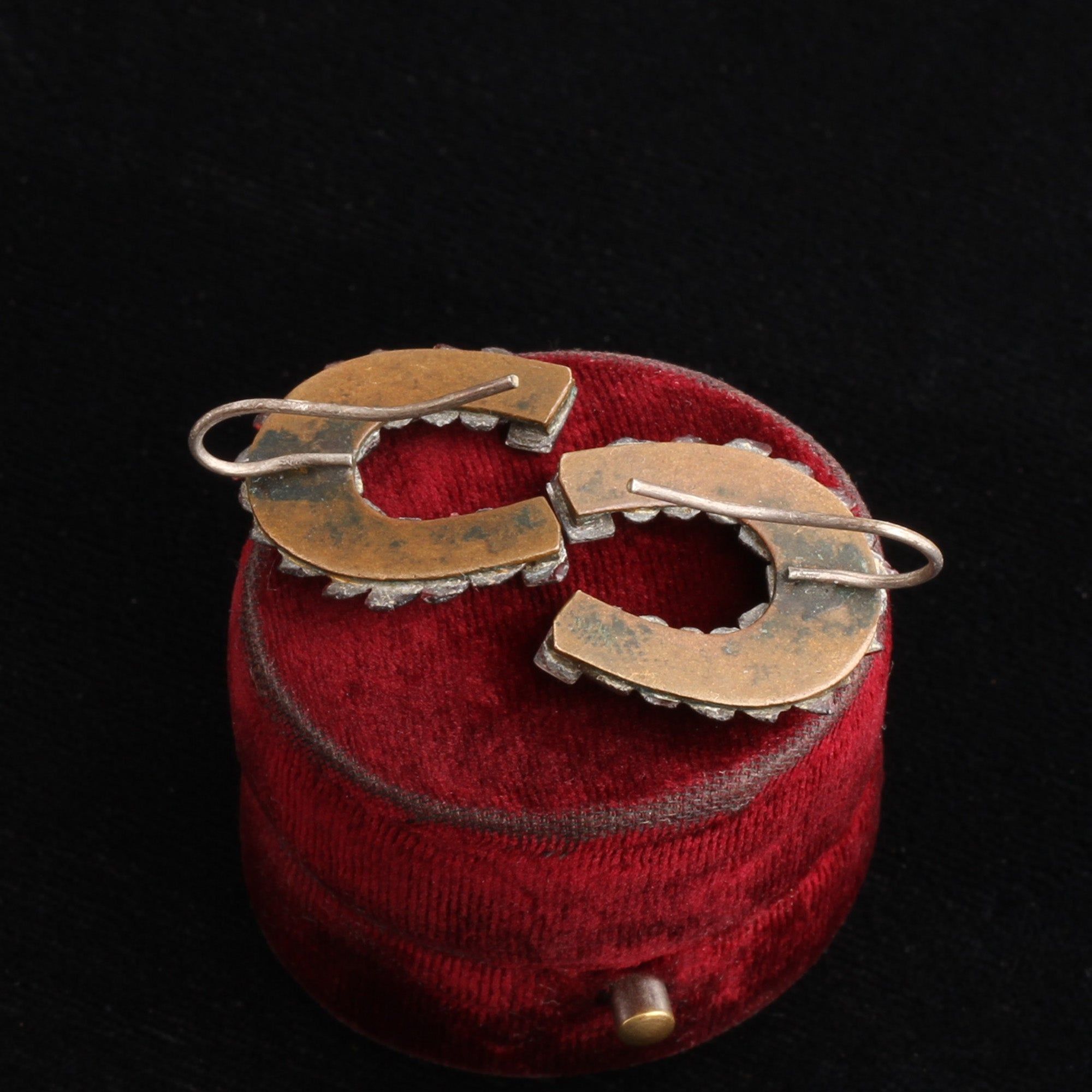 Victorian Vauxhall Glass Horseshoe Earrings