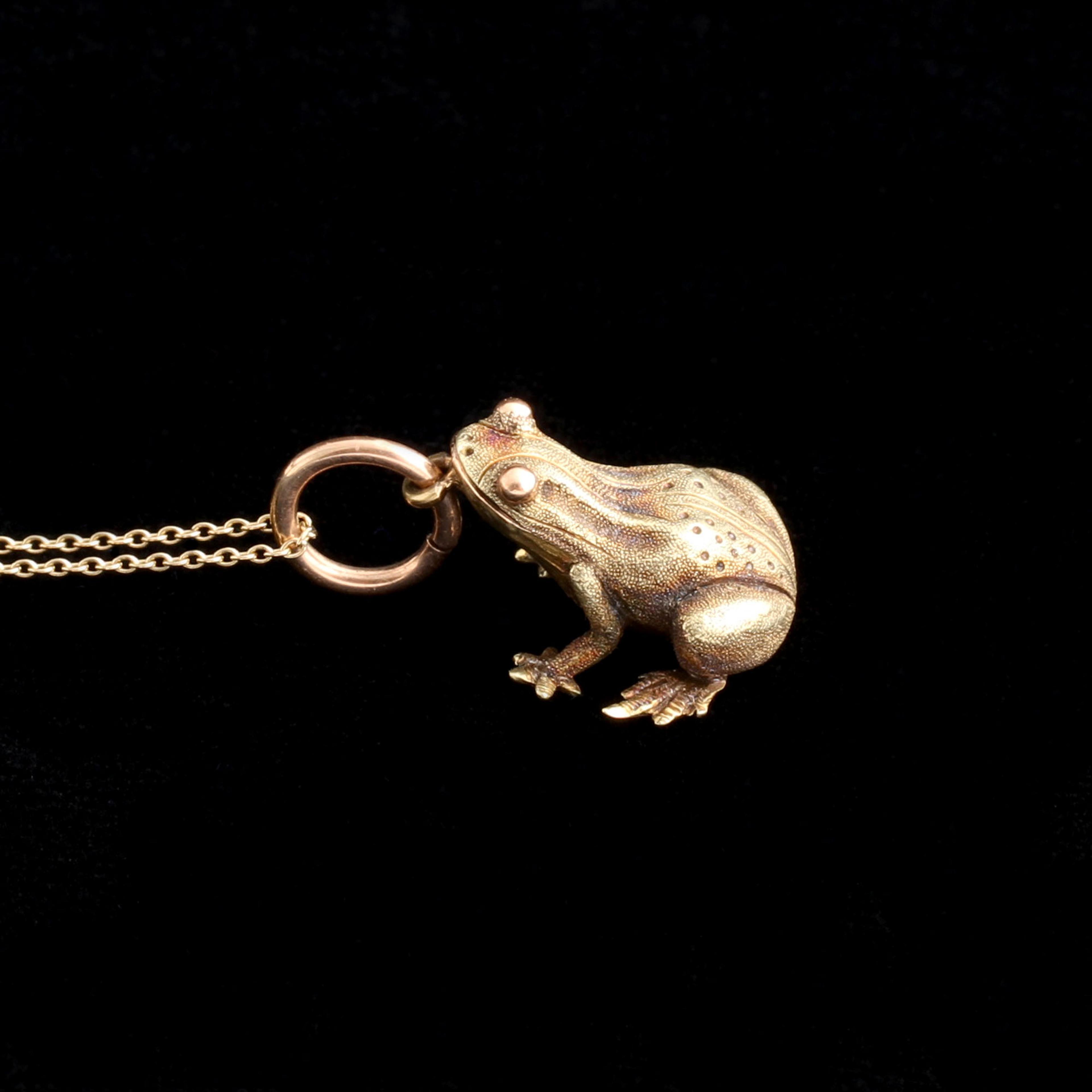 Victorian Gold Frog Necklace