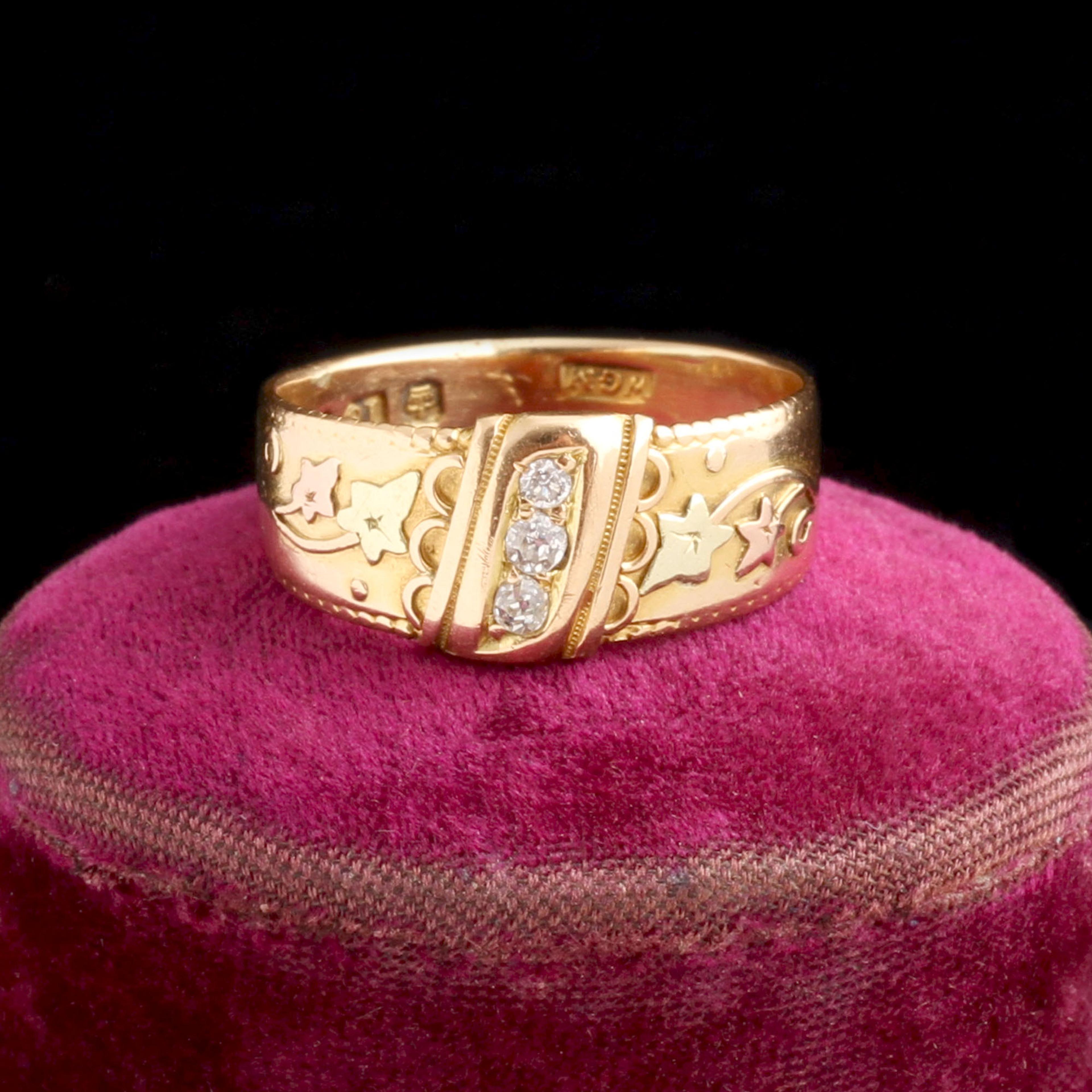 Victorian "A pledge of love" Ivy & Diamond Ring