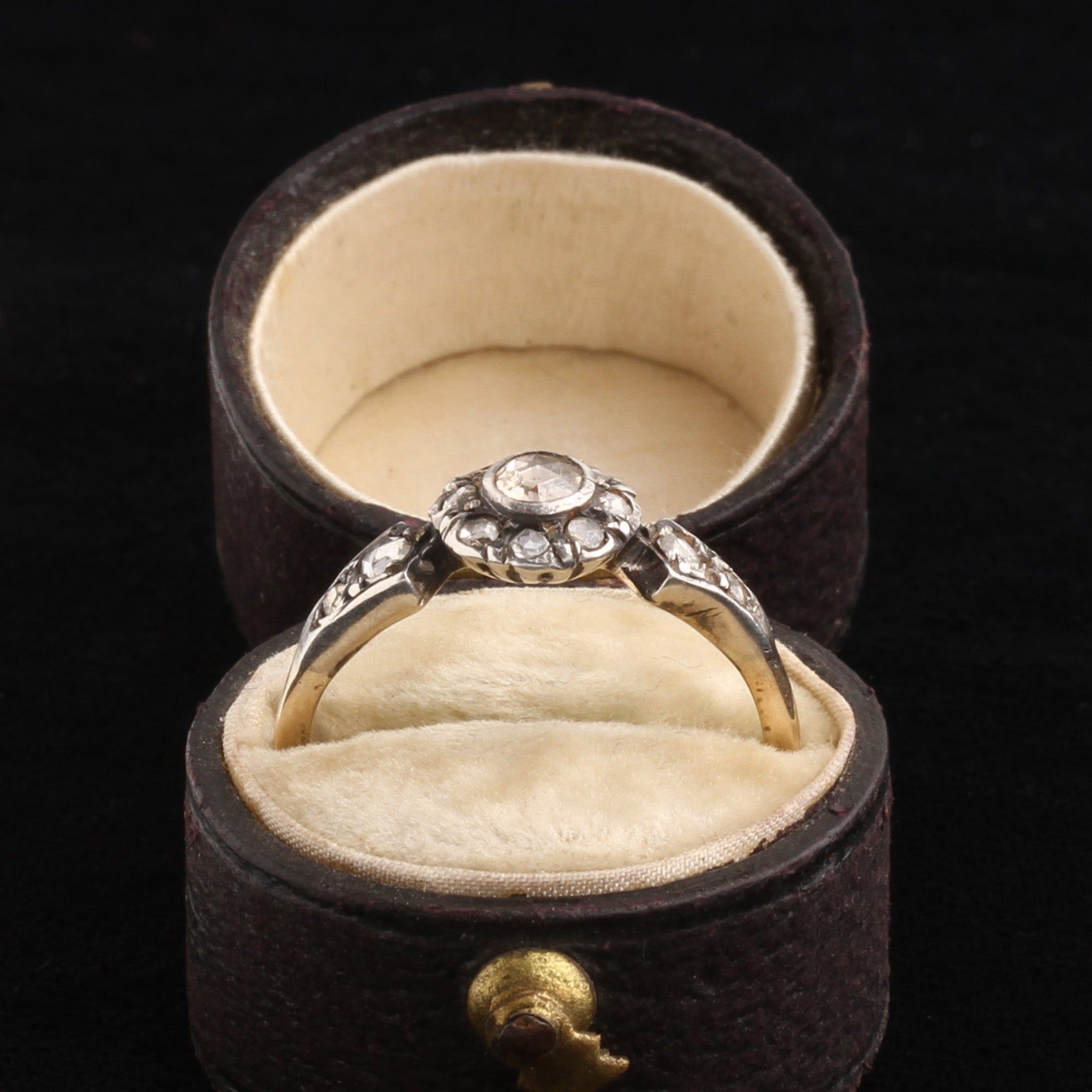 Georgian Rose Cut Diamond Cluster Ring